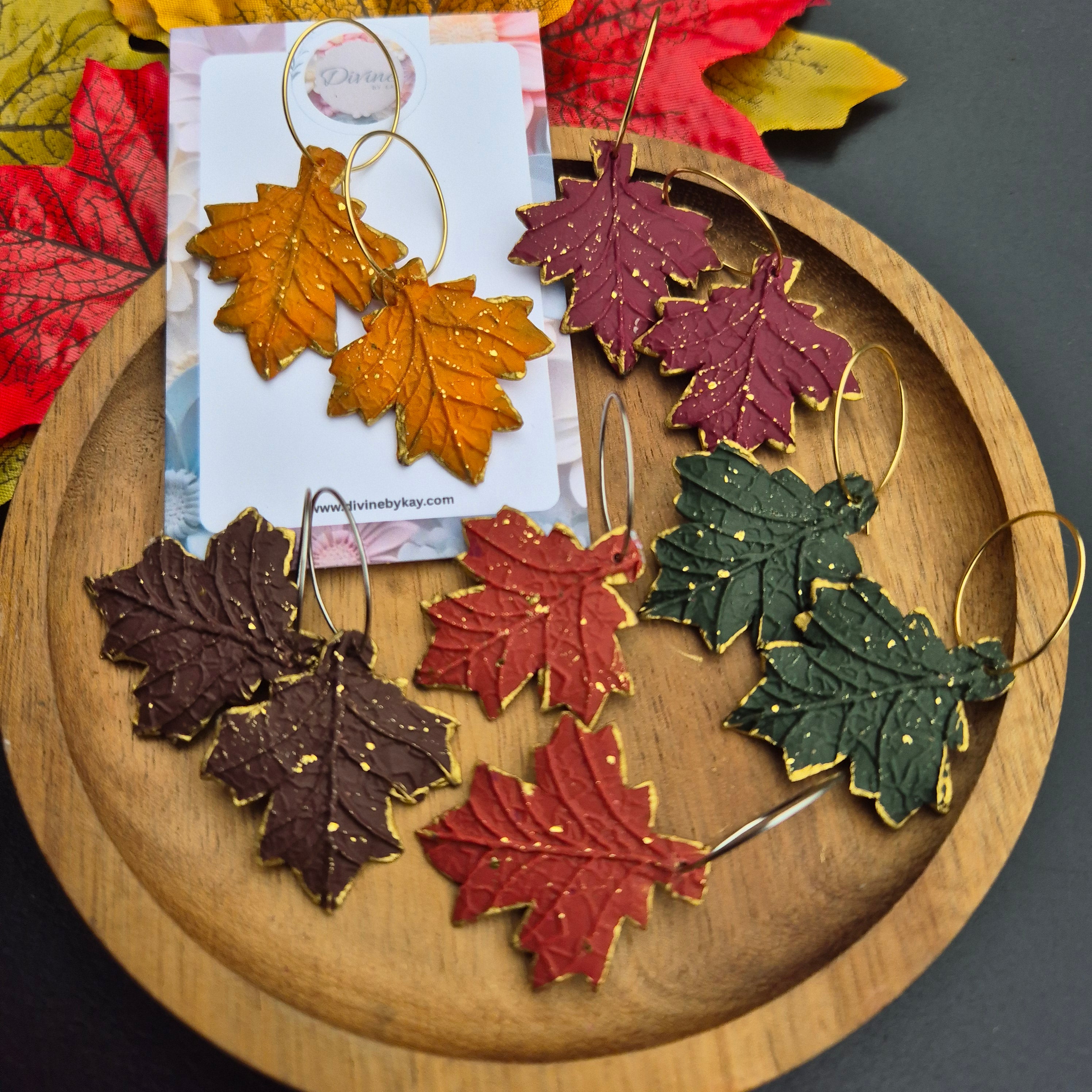 Handmade leaf earrings
