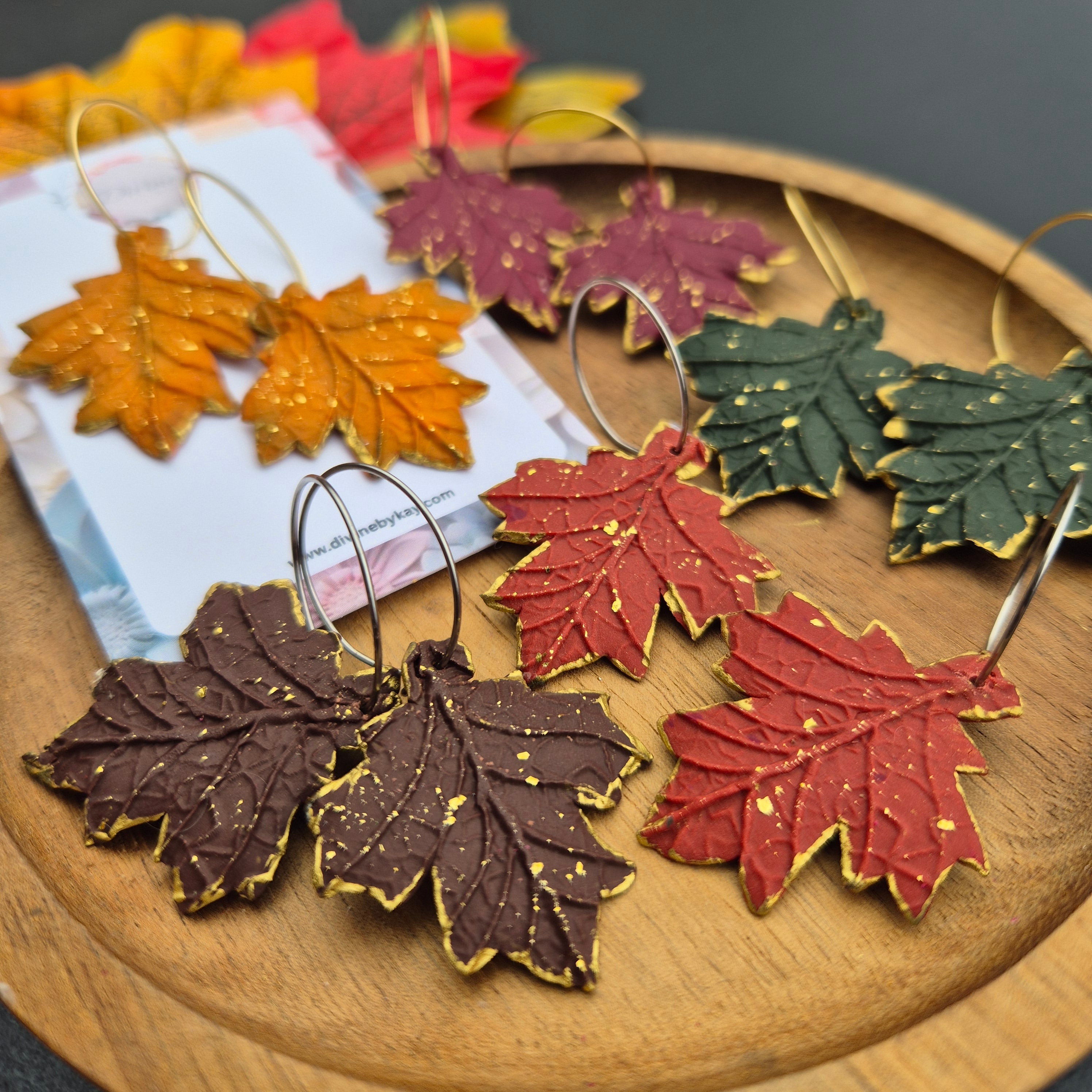 Handmade leaf earrings