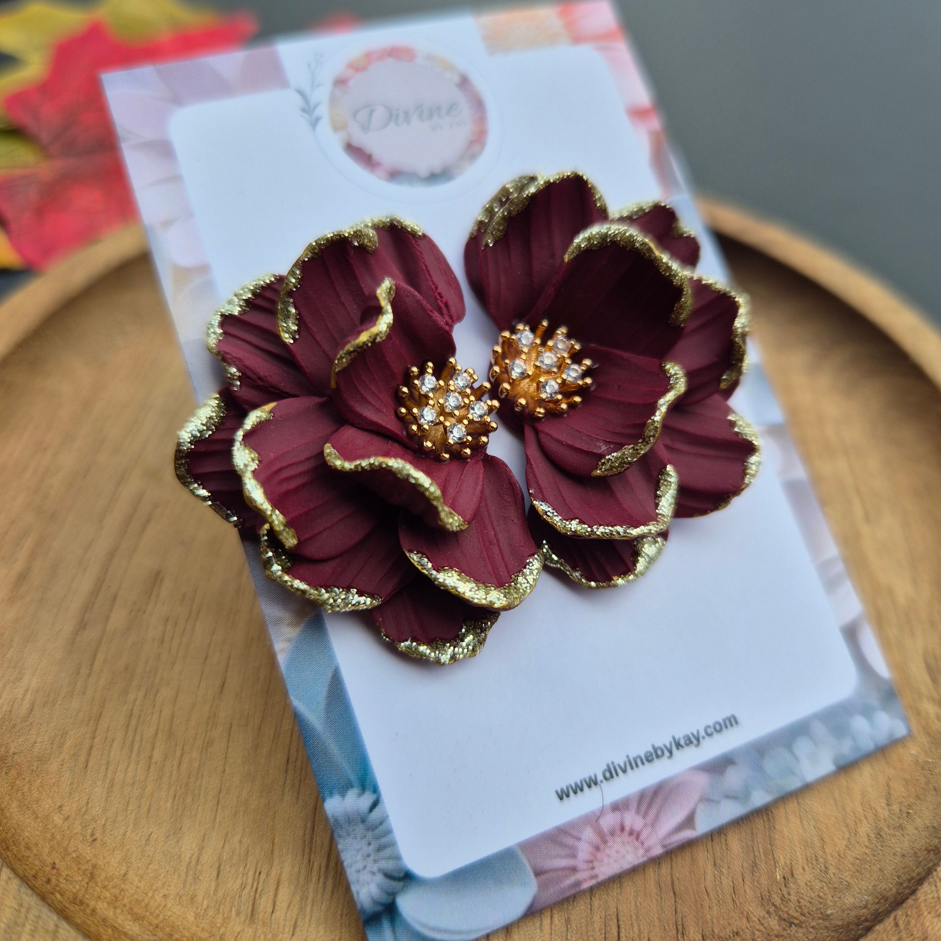 floral statement earrings