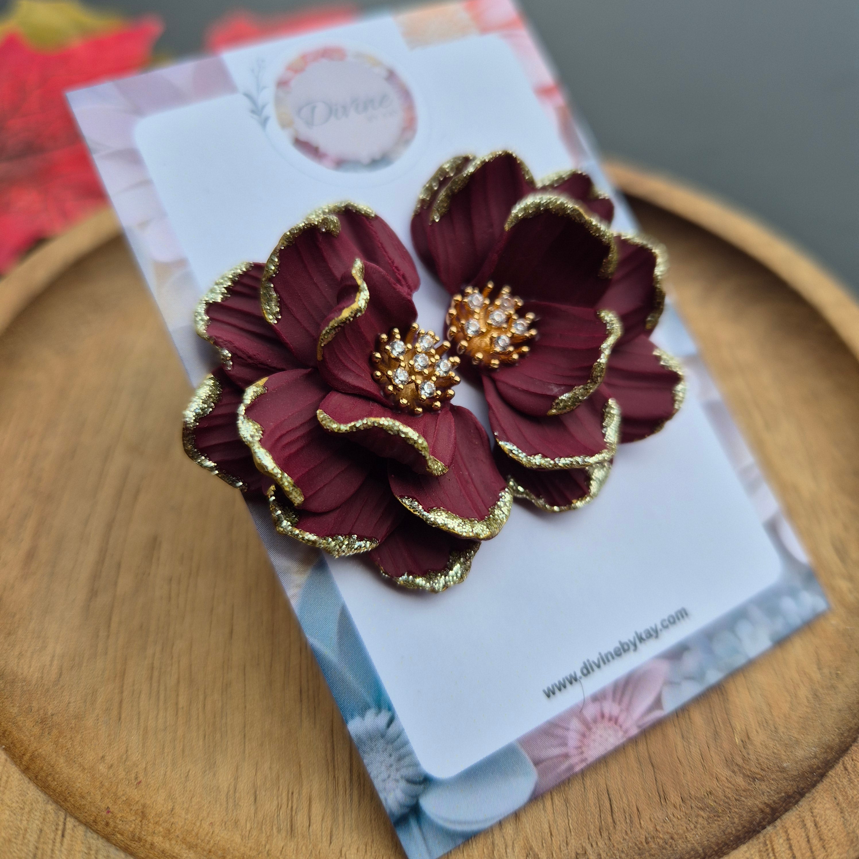 floral statement earrings