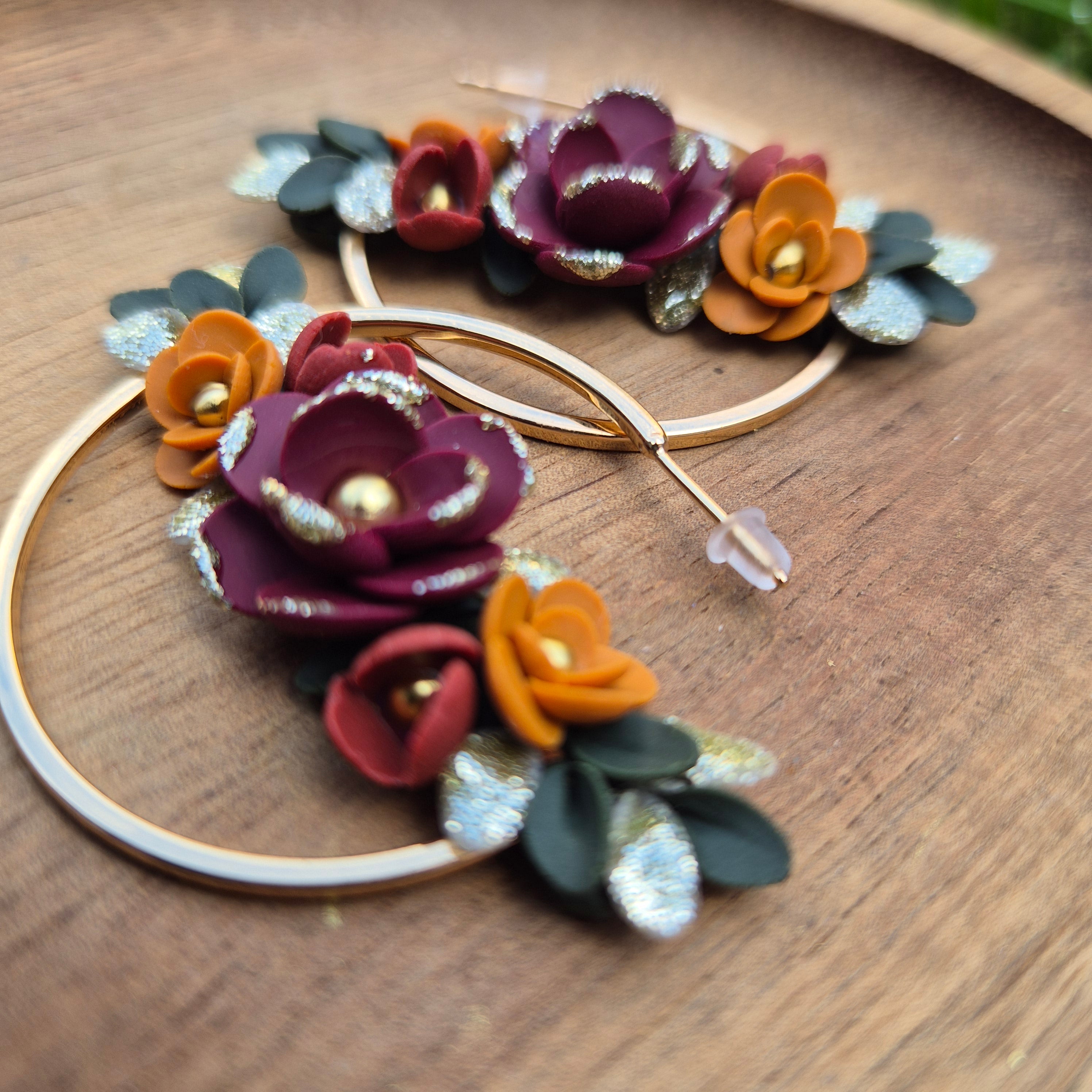 floral autumn hoops
