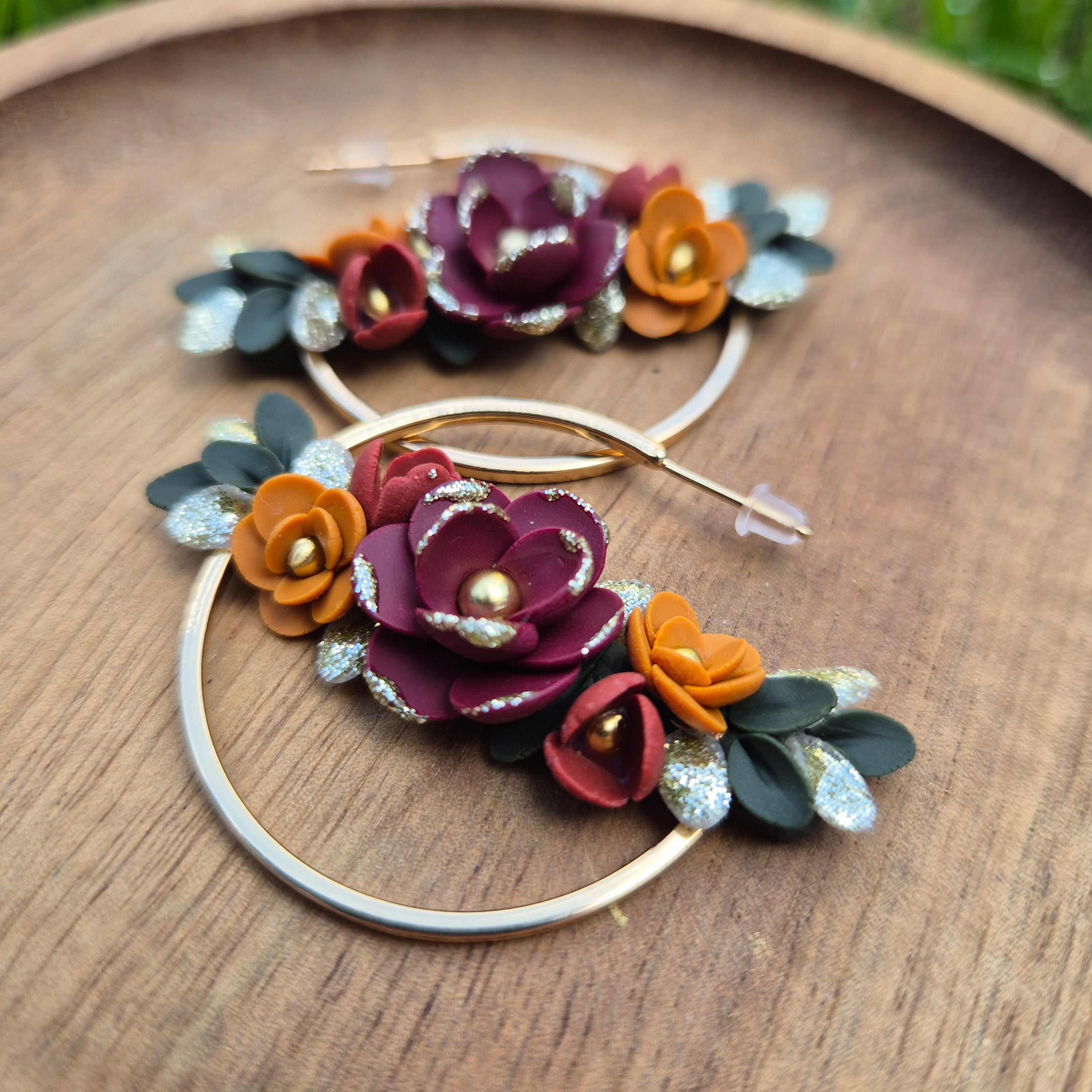 floral autumn hoops