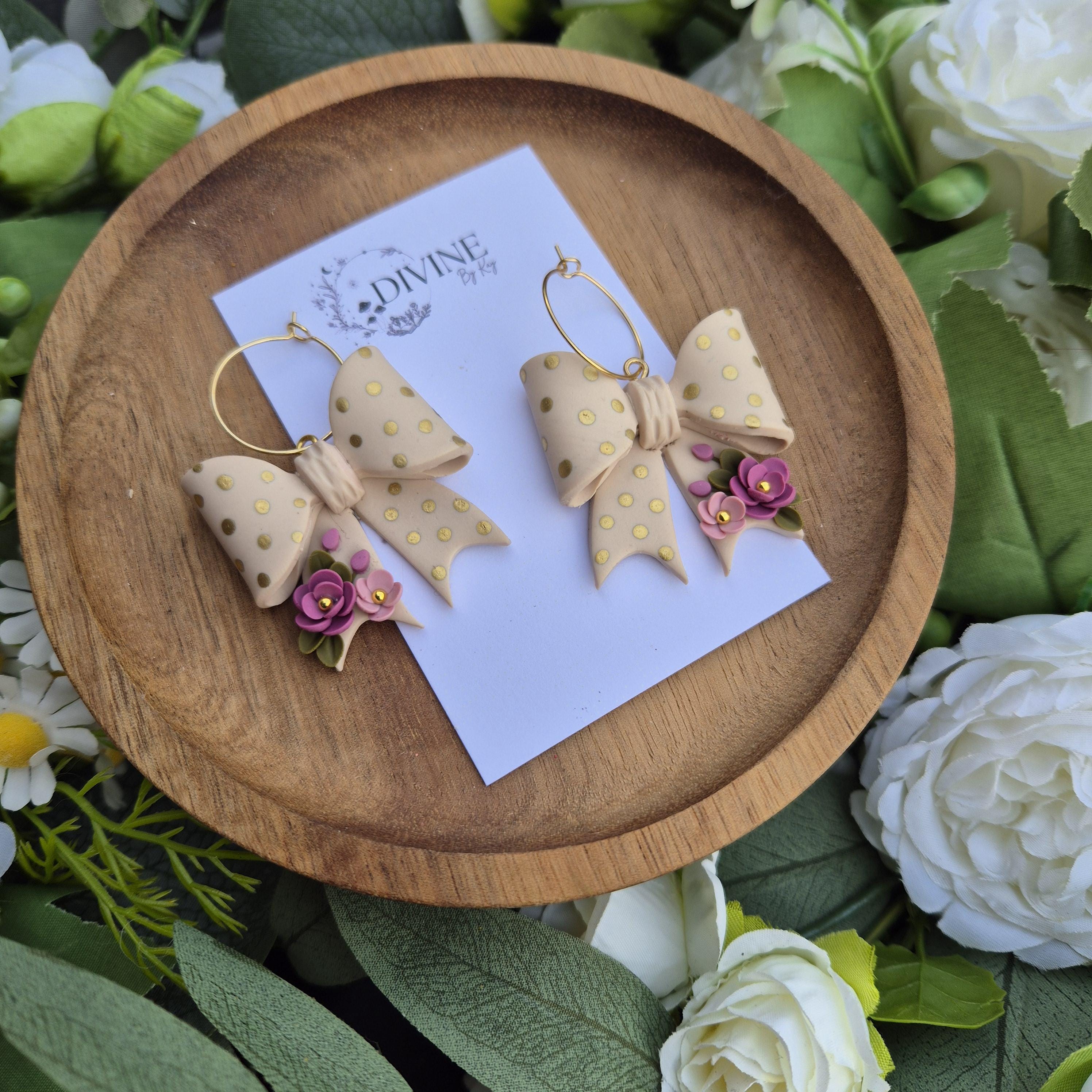 small Bow dangle earrings - gifts for her - mothers day - bridesmaid gifts - dainty stud earrings - birthday gifts