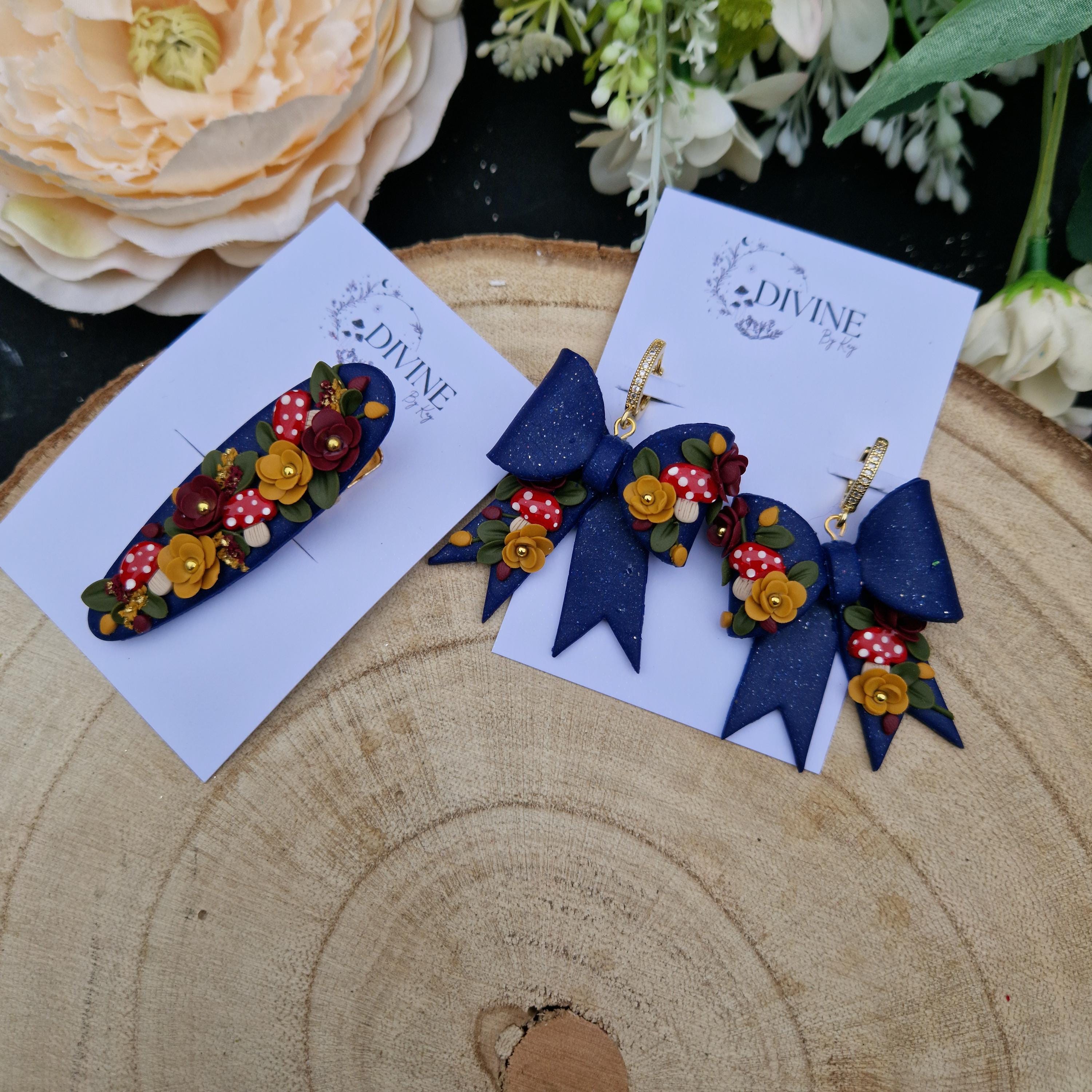 mushroom jewellery gift set - gifts for her - mothers day - bridesmaid gifts - dainty stud earrings - birthday gifts