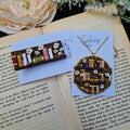 bookcase jewellery gift set - handmade hair accessories - unique gifts - book worm gifts - book club - book lover gifts - chunky hair clip