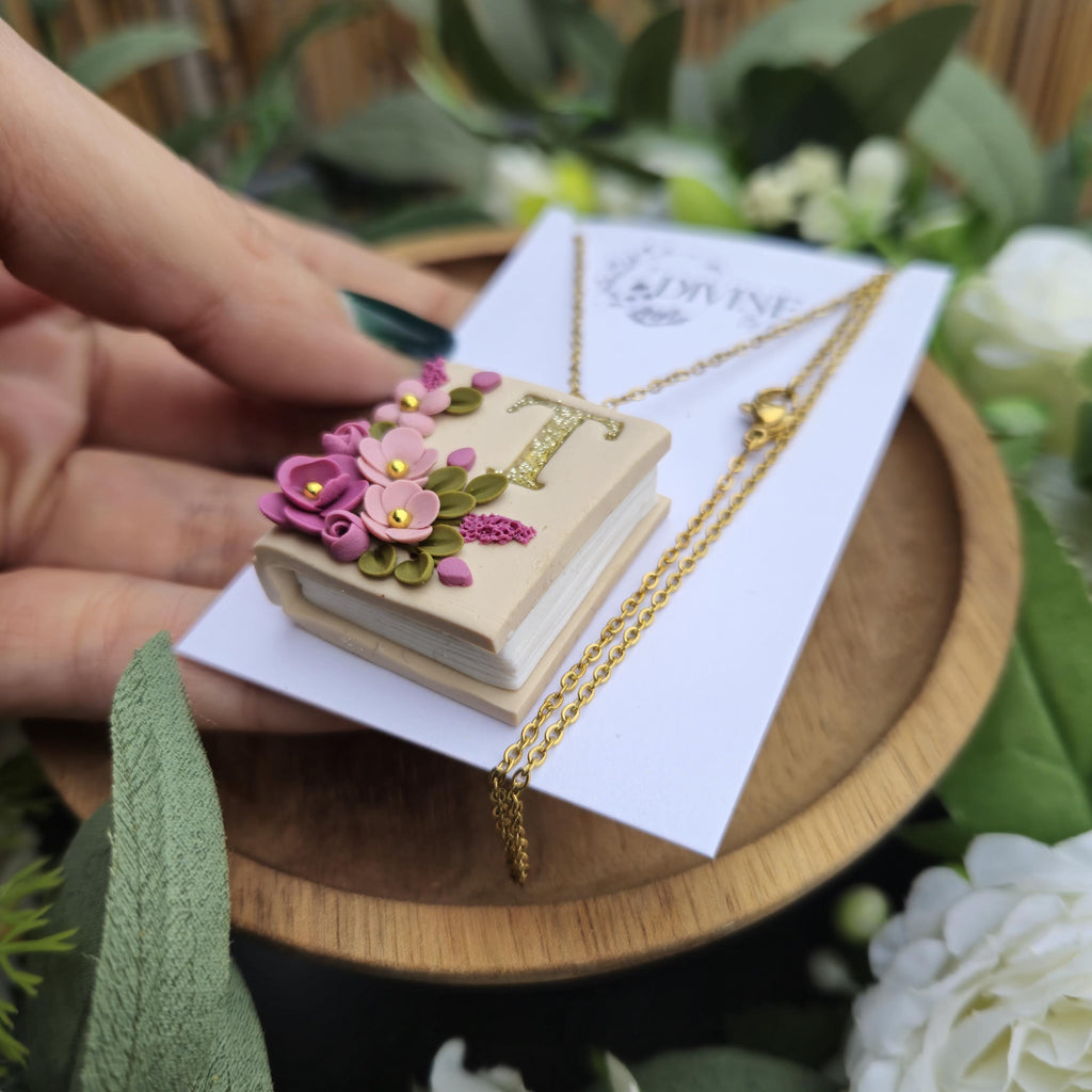 personalised Bookcase necklace