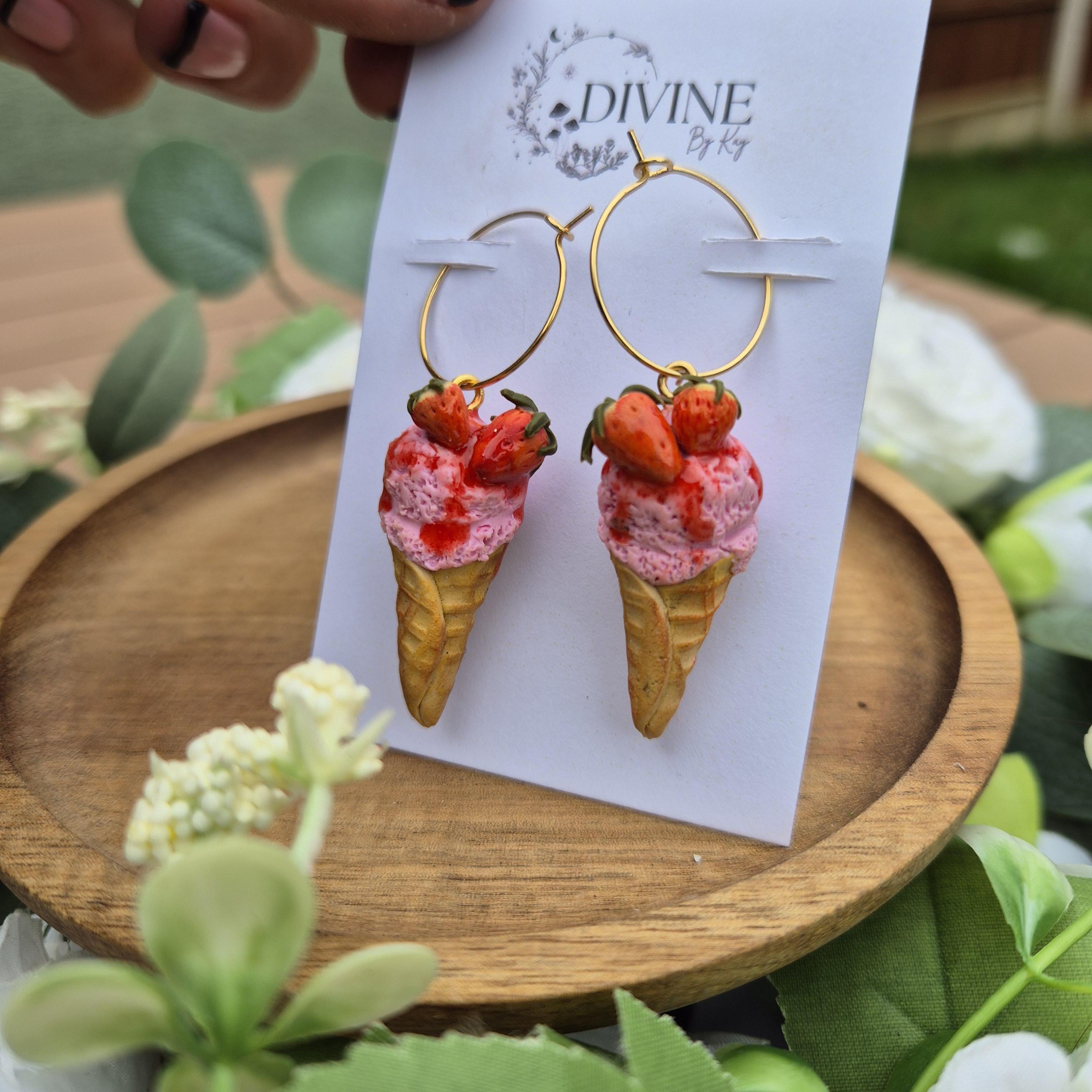 ice cream Dangle Earrings,  summer jewellery,  quirky earrings