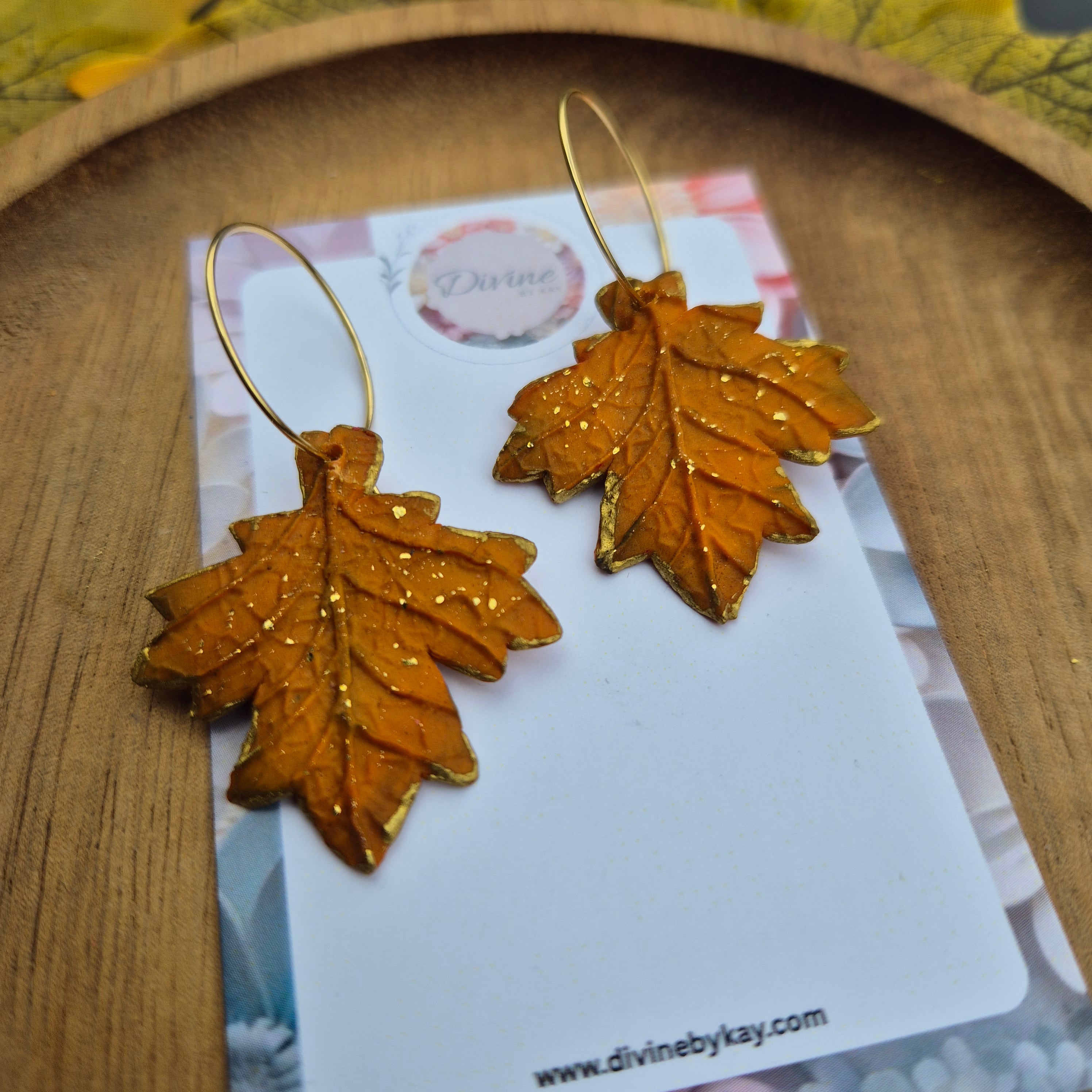 Handmade leaf earrings