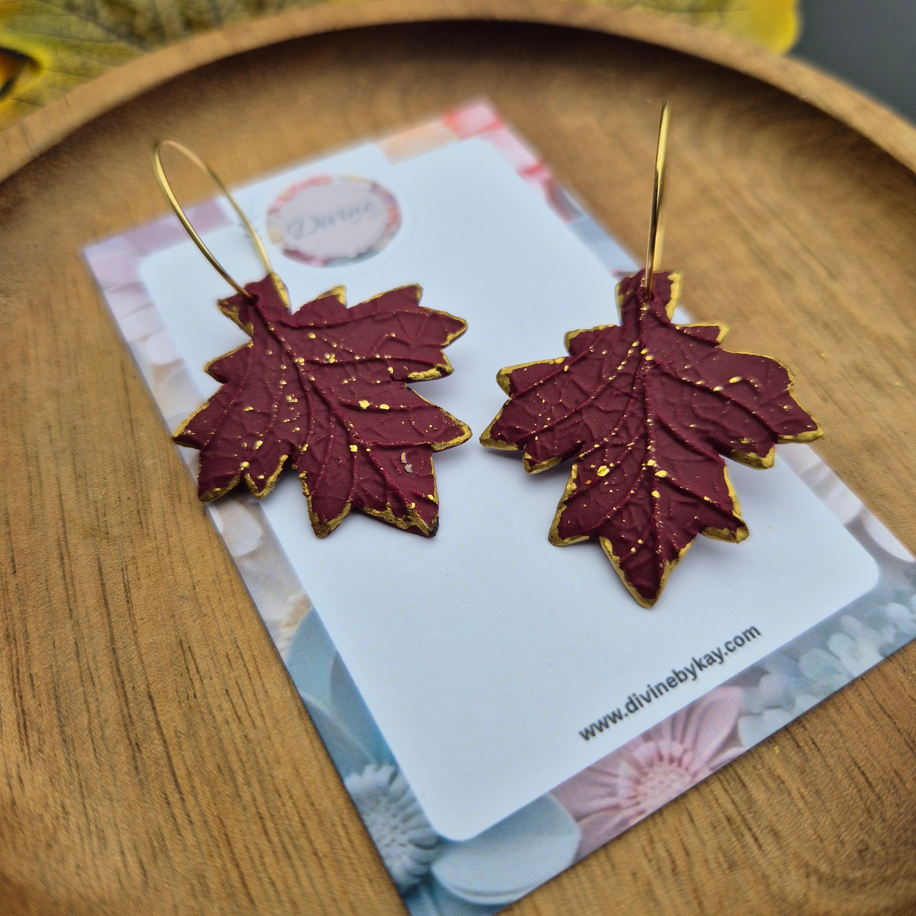 Handmade leaf earrings