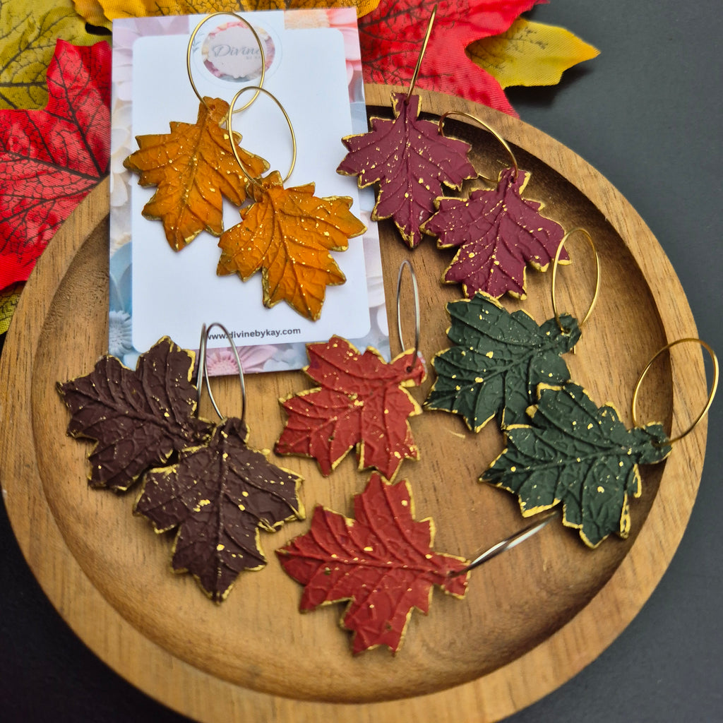 Handmade leaf earrings