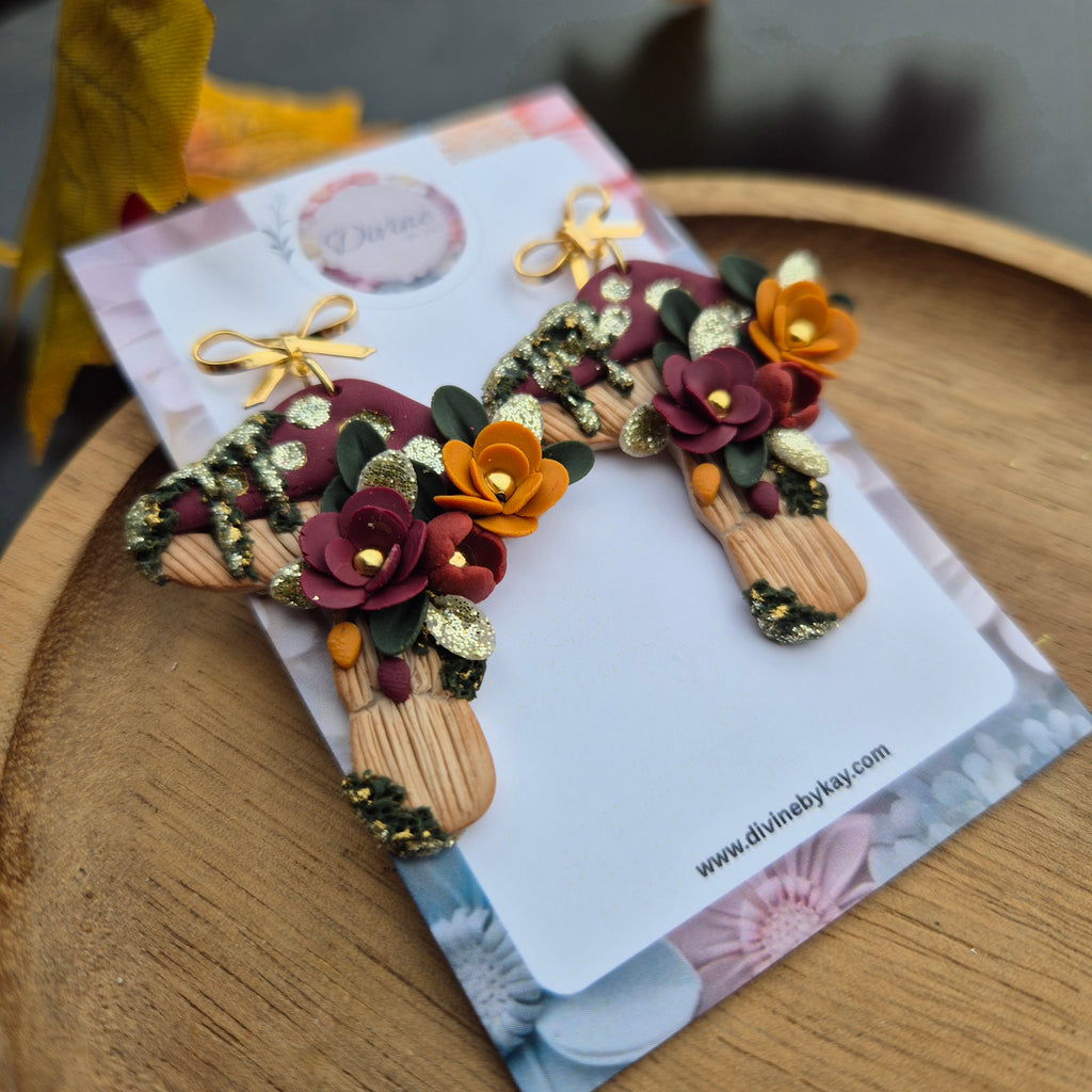 autumn mushroom earrings