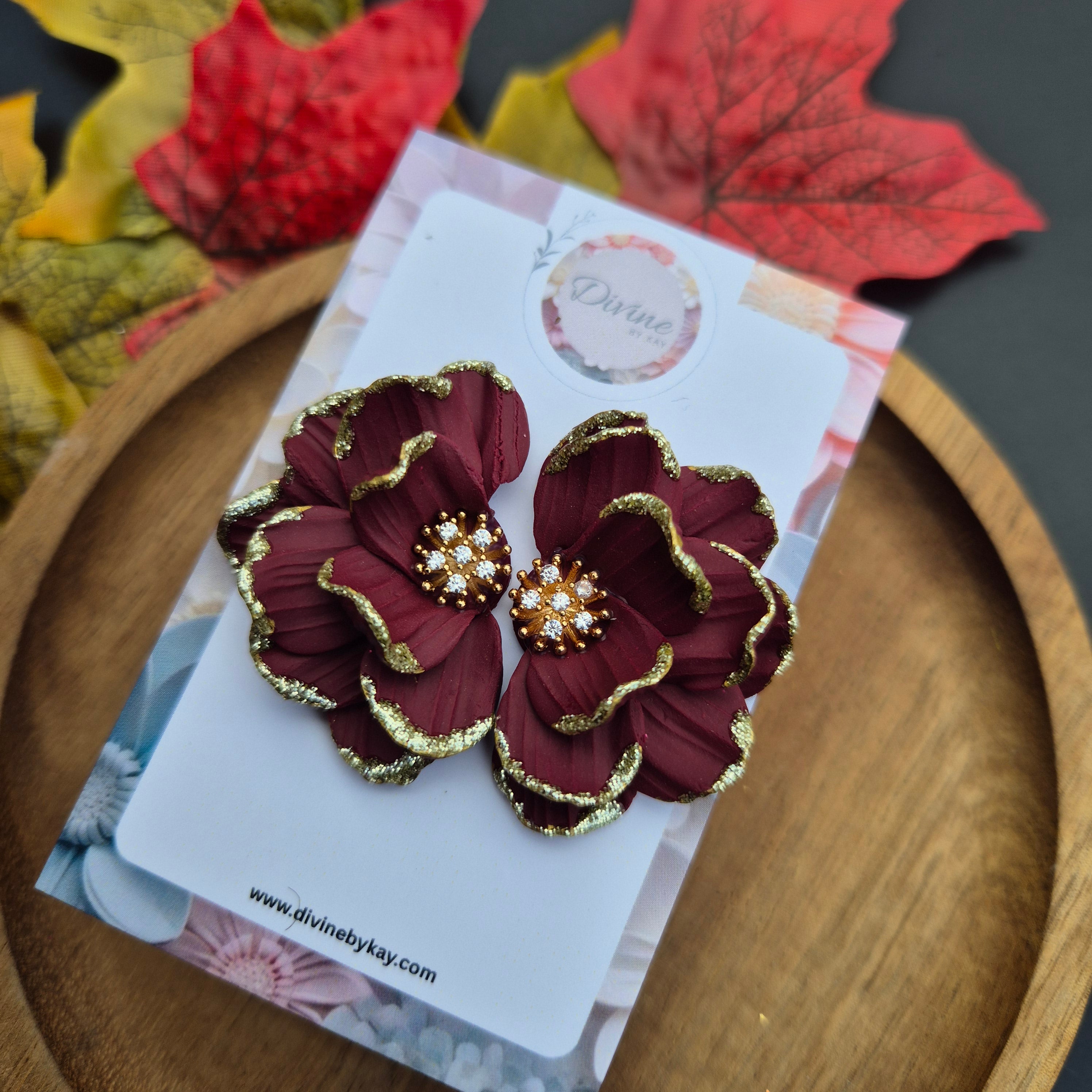 floral statement earrings