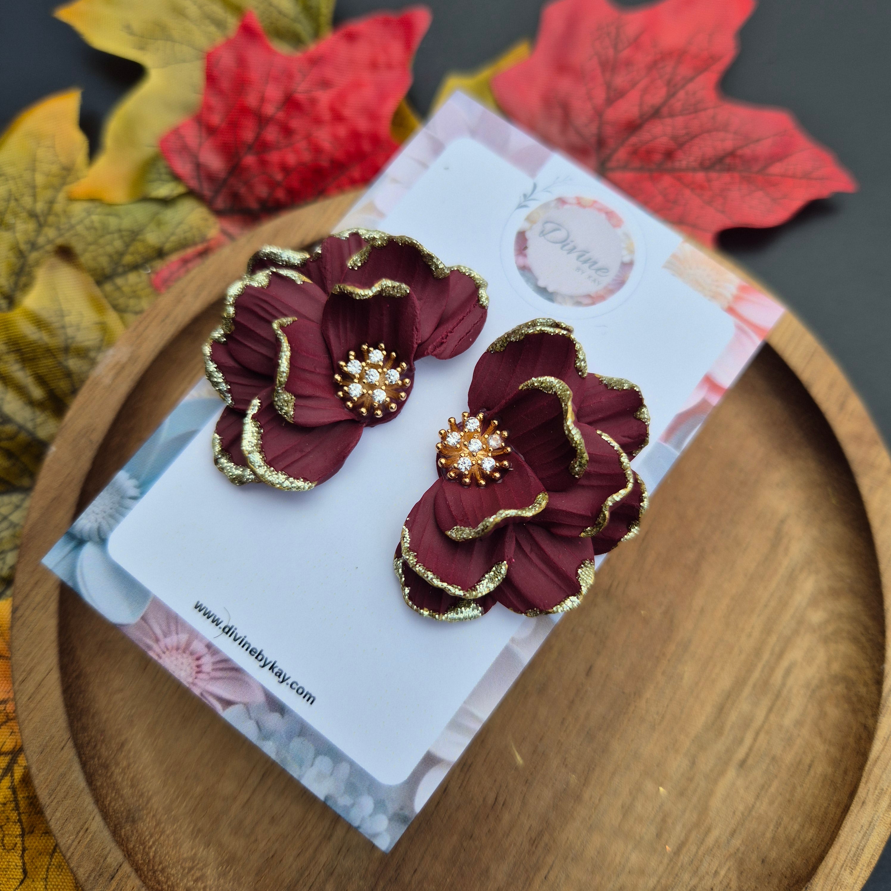 floral statement earrings