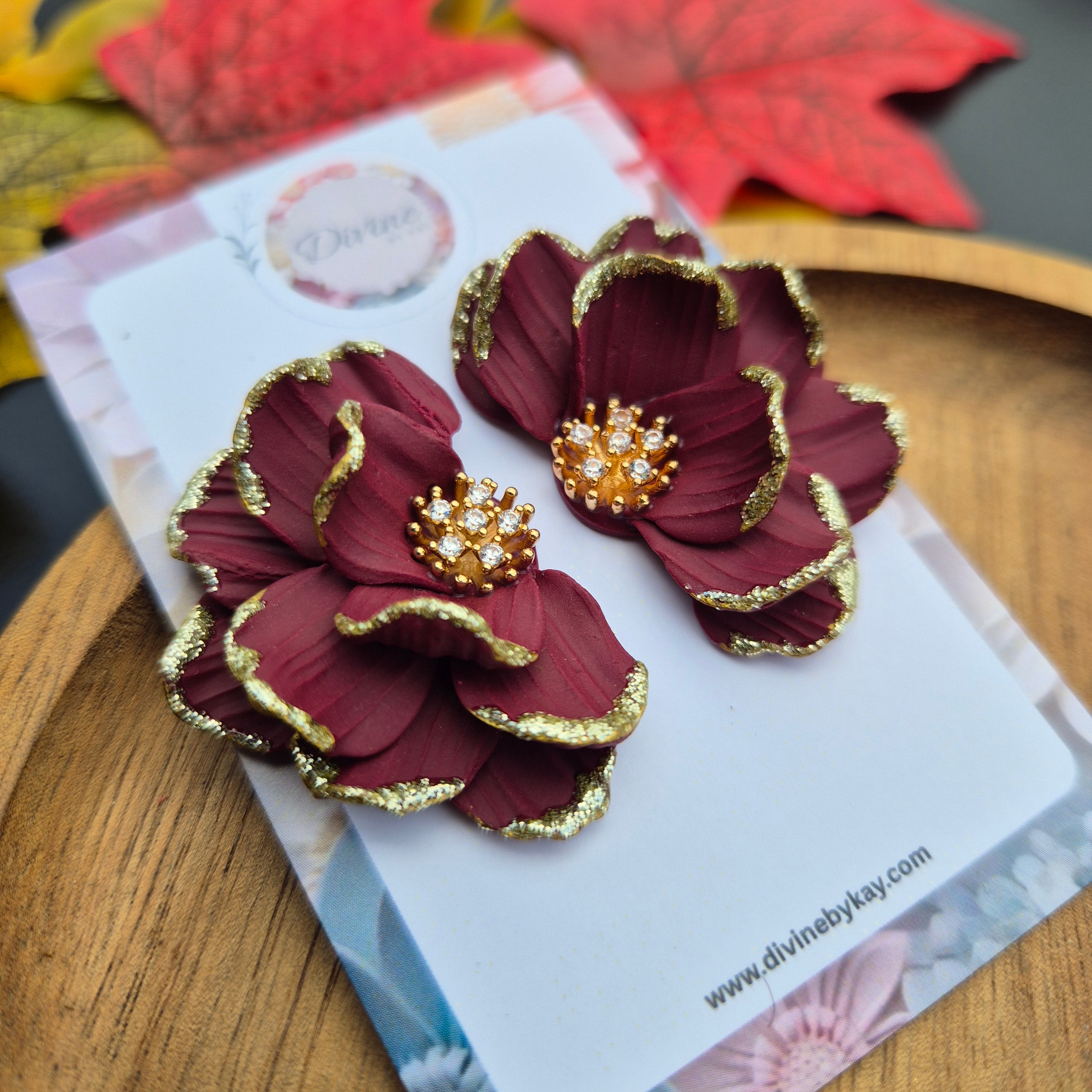 floral statement earrings