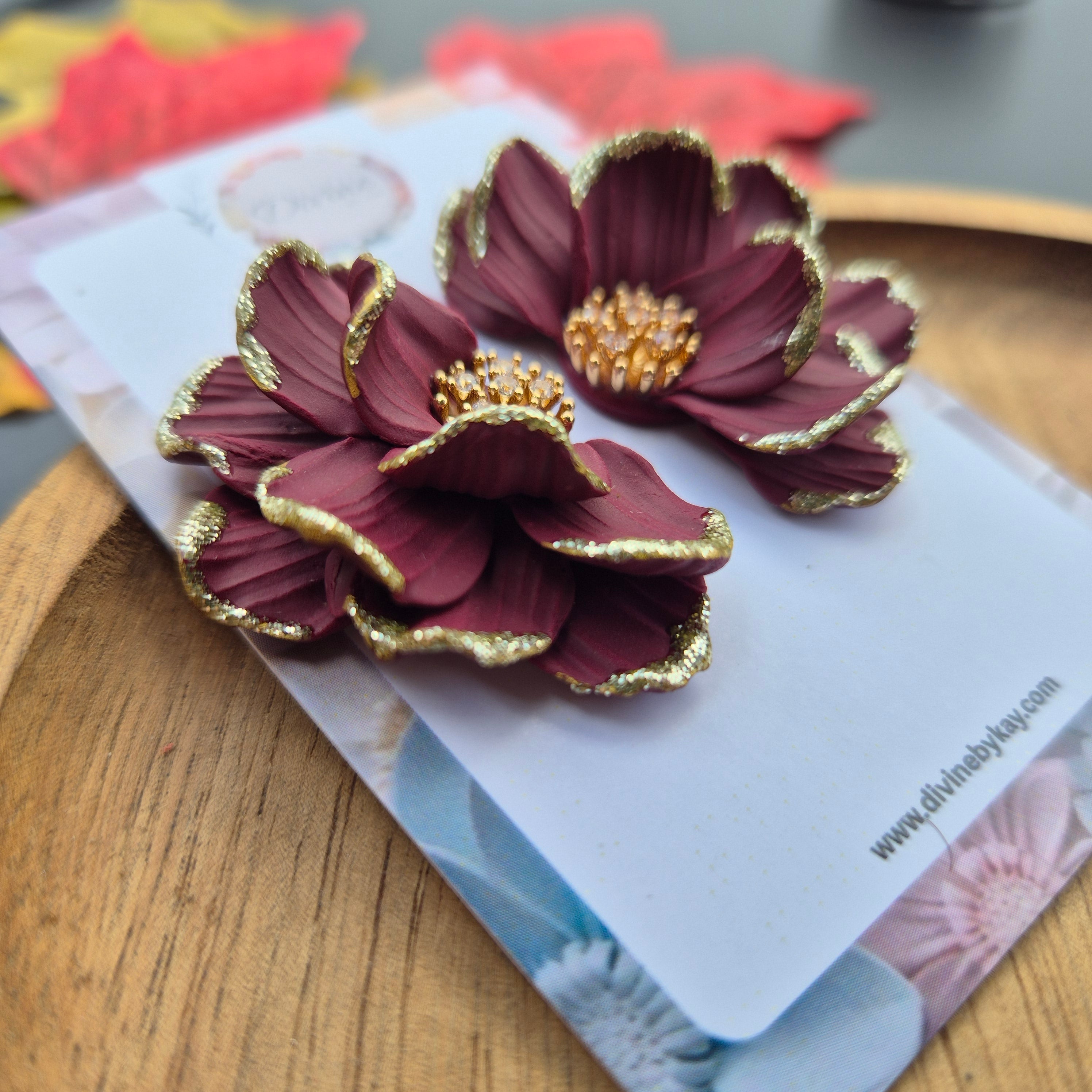 floral statement earrings