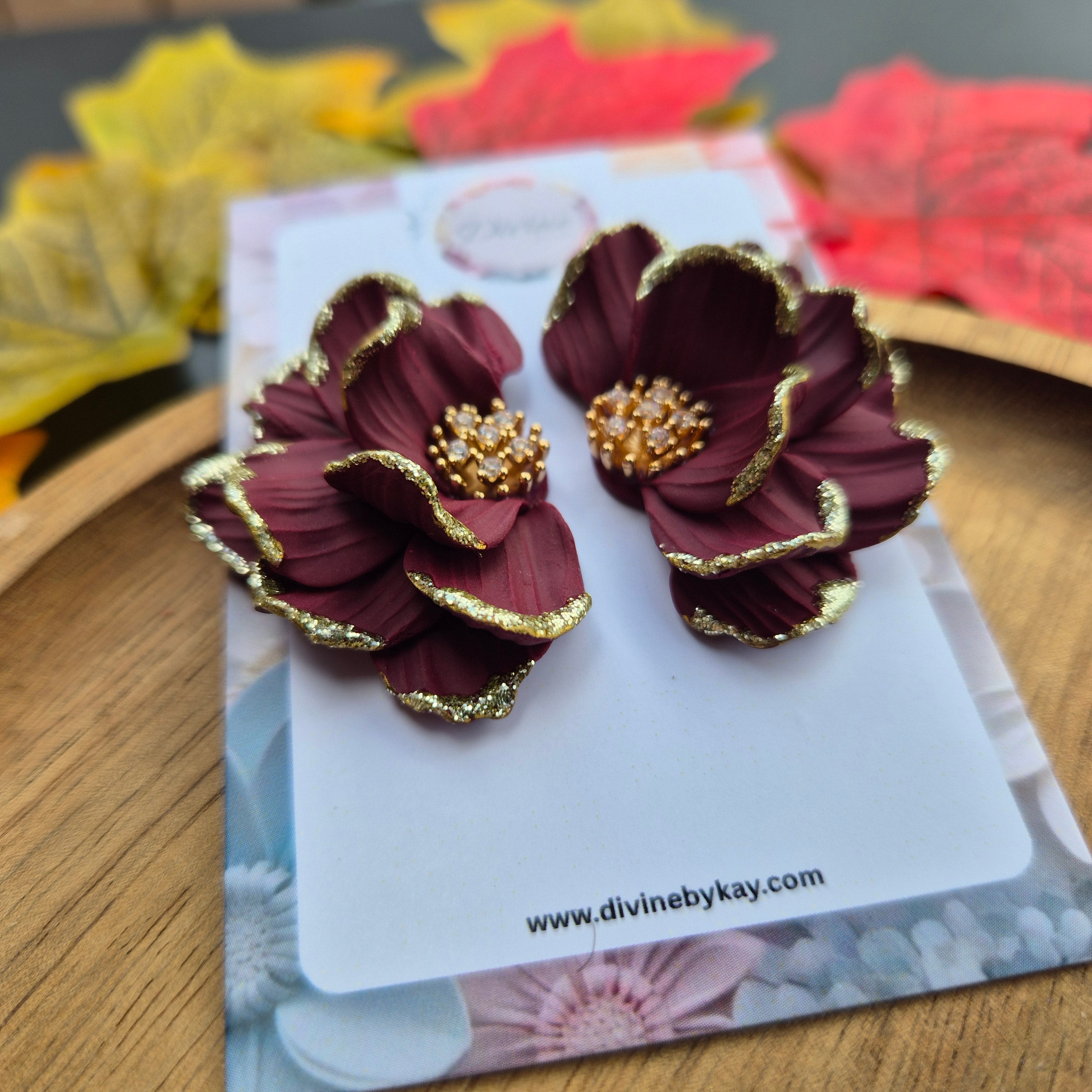 floral statement earrings