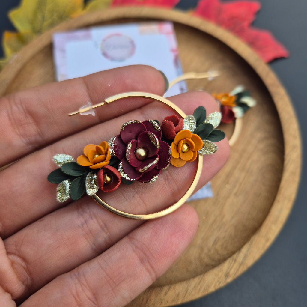 floral autumn hoops