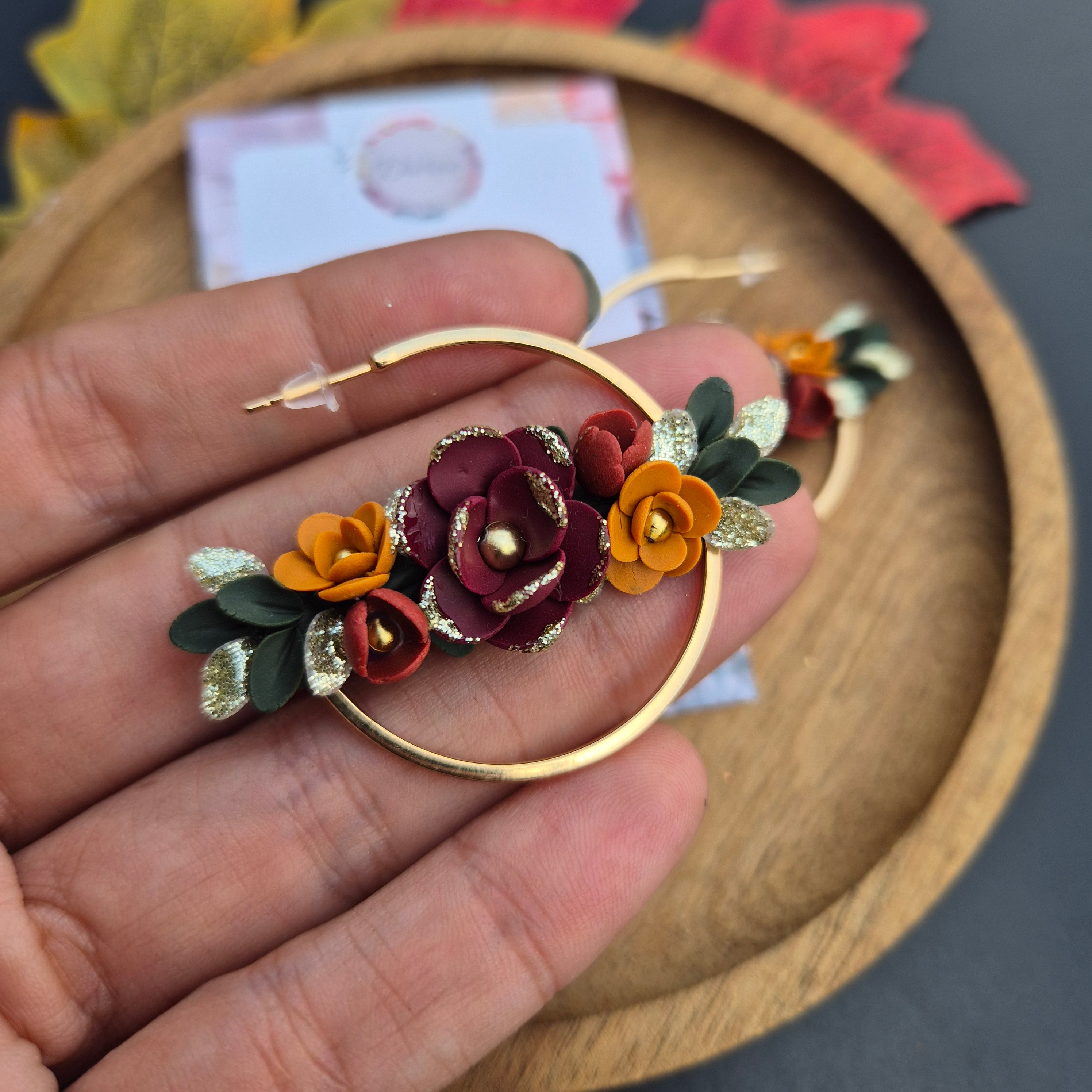 floral autumn hoops