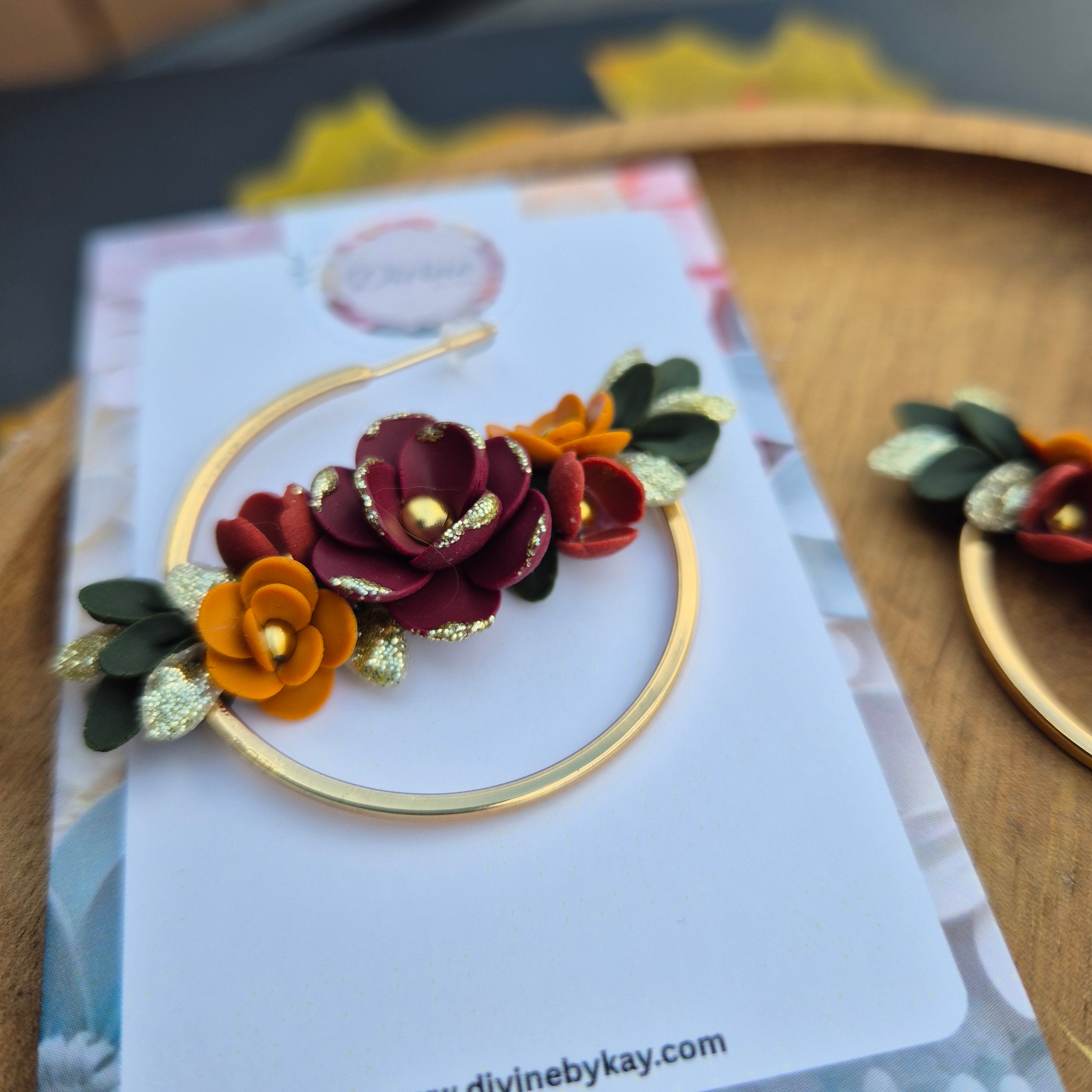 floral autumn hoops