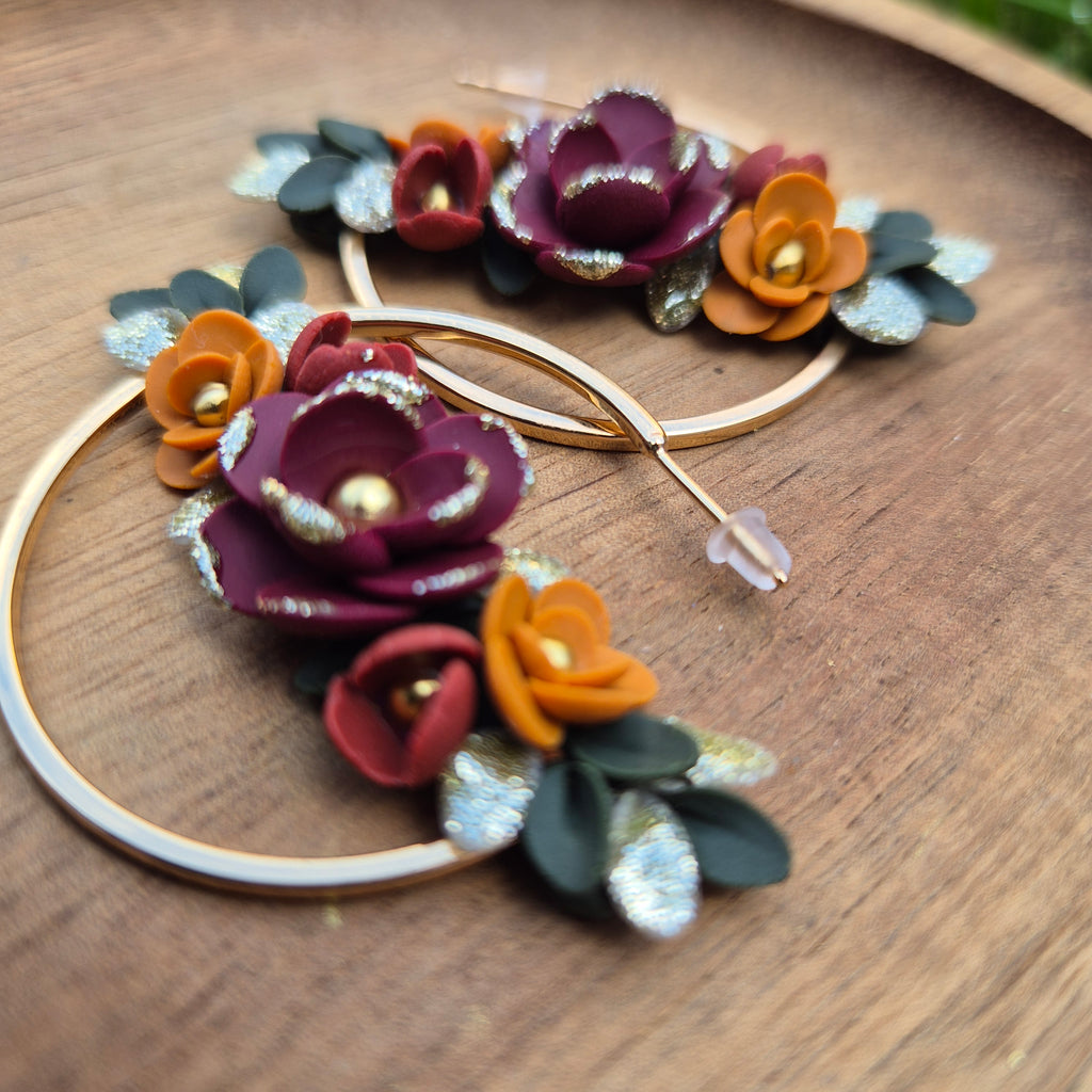 floral autumn hoops