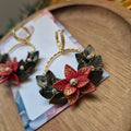 Poinsettia Wreath Earrings