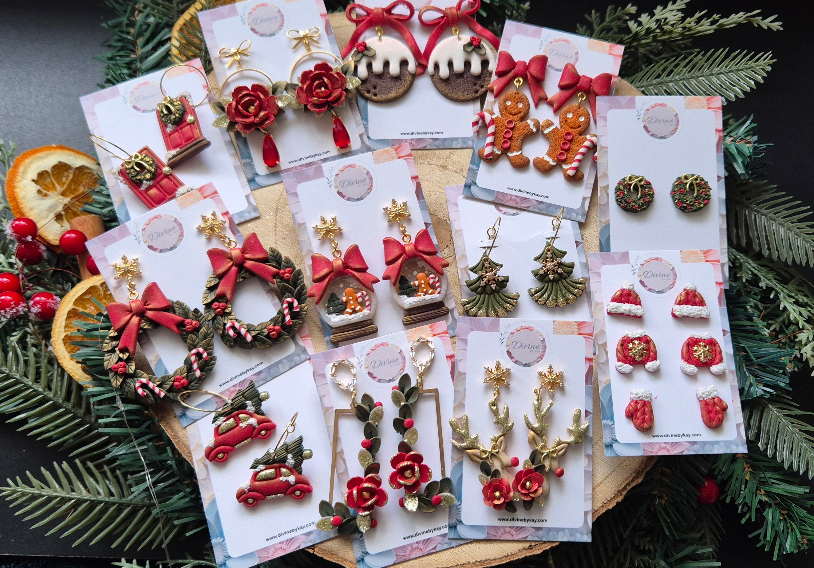Handmade Christmas Advent Calendar – 12 Days of Earrings (14 Pairs Included)