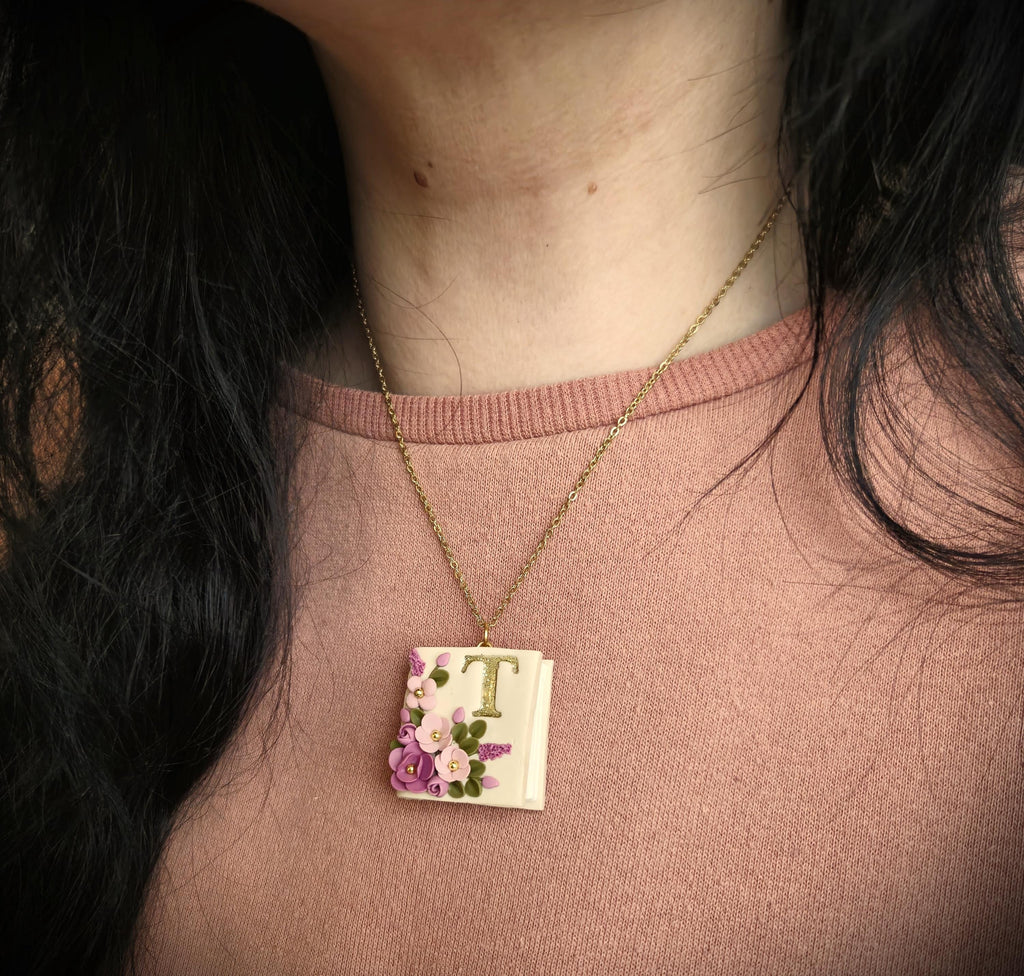 personalised Bookcase necklace