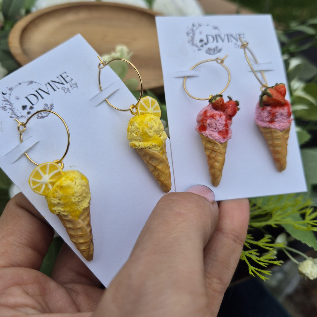 ice cream Dangle Earrings,  summer jewellery,  quirky earrings