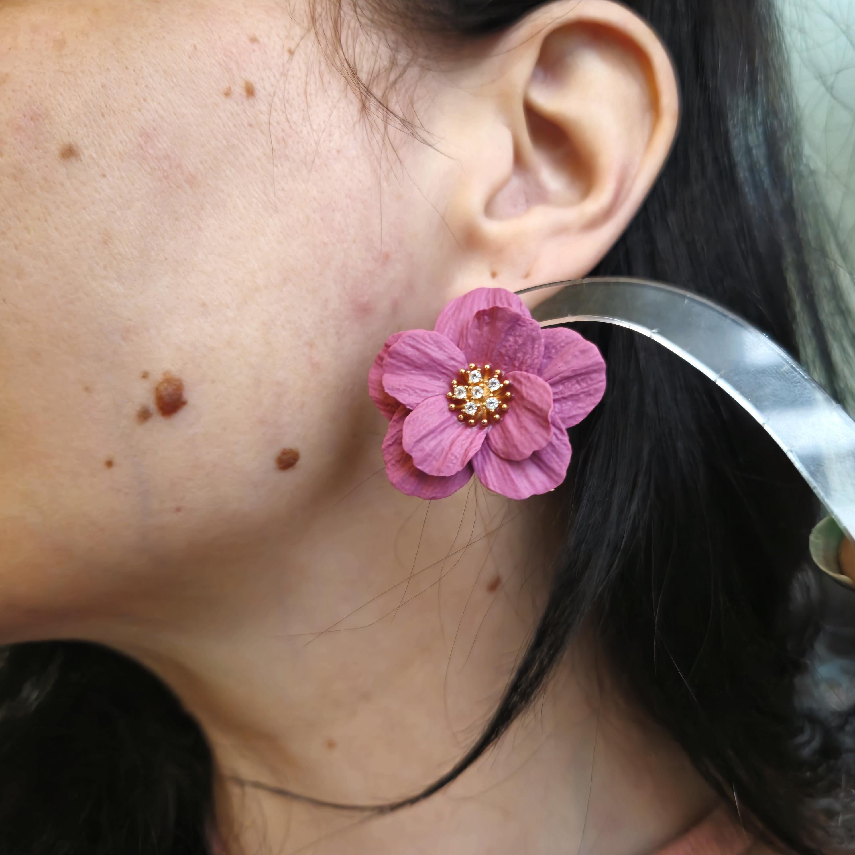 elegant flower stud earrings - clay earrings - dainty studs - gifts for her -