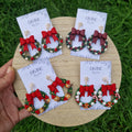 traditional christmas wreath earrings