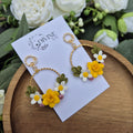 Spring floral dangle earrings - handmade earrings uk - clay earrings - divine clay