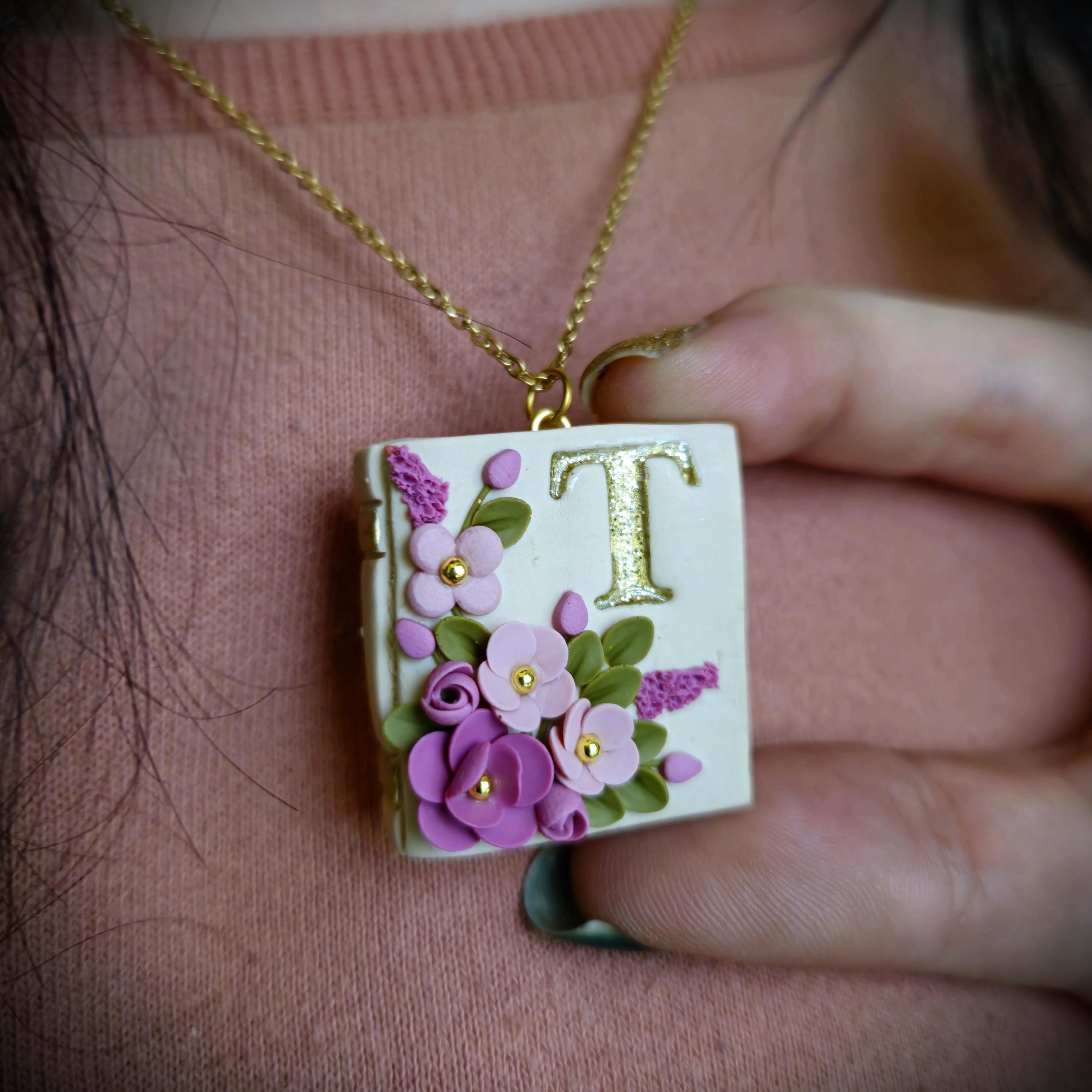 personalised Bookcase necklace