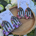 gothic window earrings - stained glass windows - celestial dangle earrings