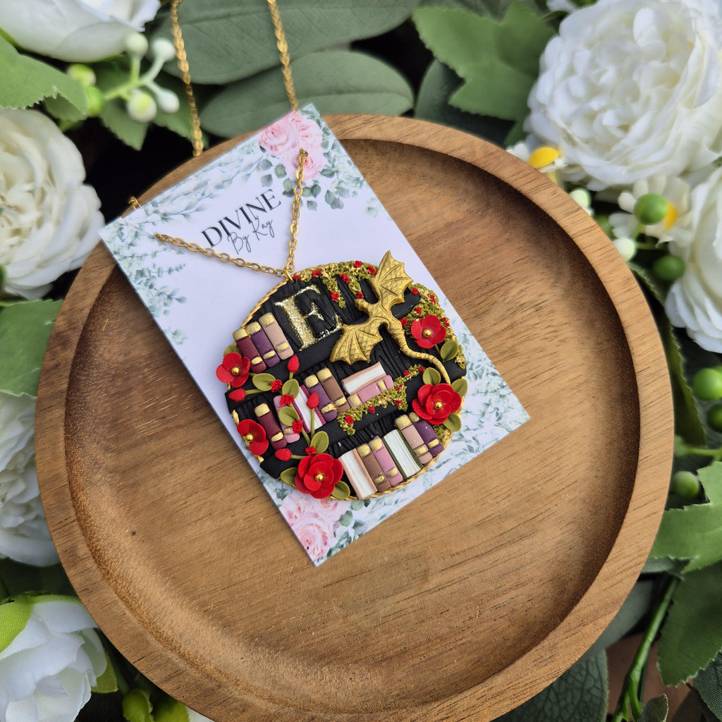 Dragon Book gift set- book lover gifts - quirky earrings  - bookshelf earrings - book club gifts