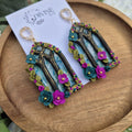 gothic window earrings - stained glass windows - celestial dangle earrings
