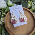 pink ghost earrings - whimsical jewellery - halloween earrings - unique earrings - clay earrings uk
