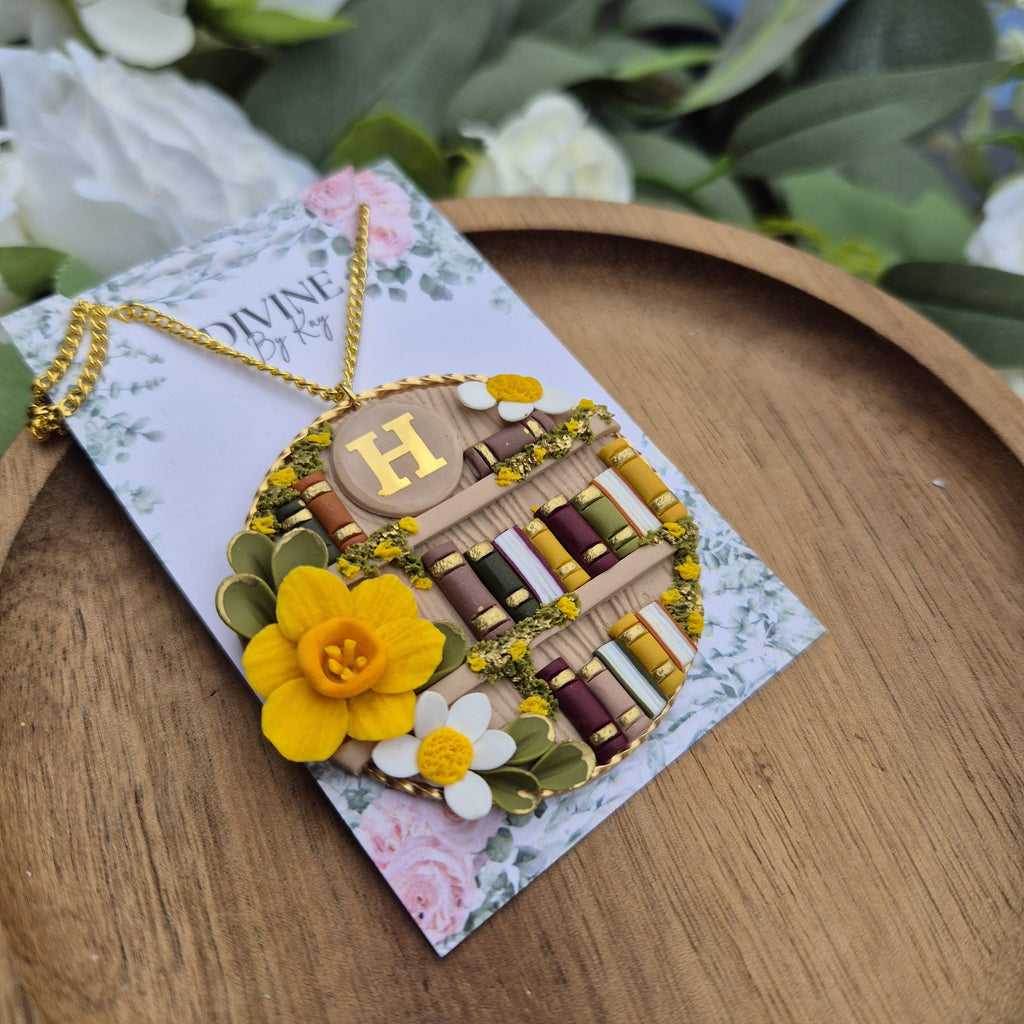 Spring personalised Bookcase necklace