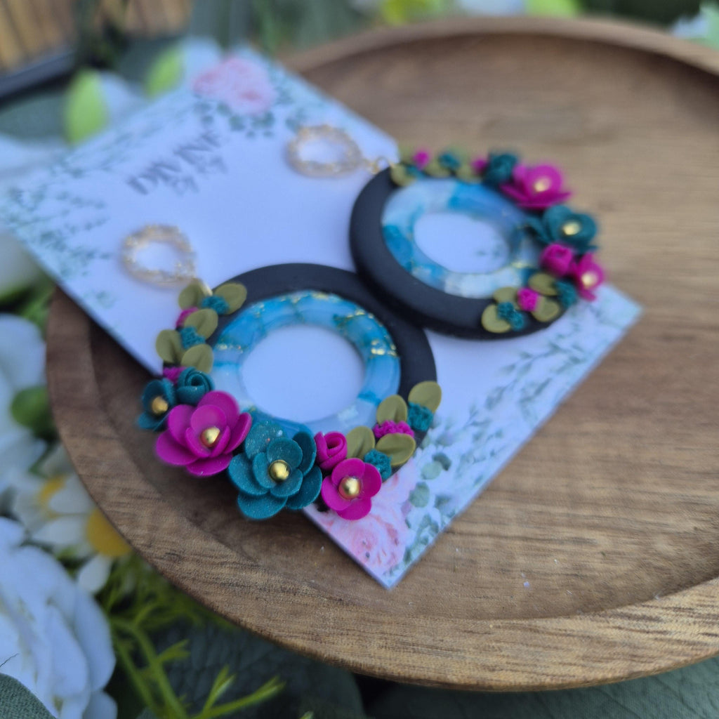 Floral dangle earrings, summer earrings,  floral jewellery, gifts for her,  bridesmaid gift ideas, elegant dangles