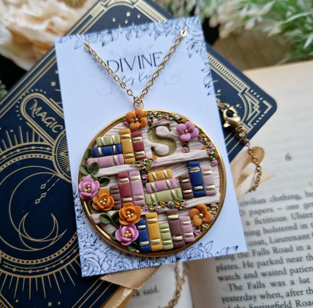personalised Bookcase necklace