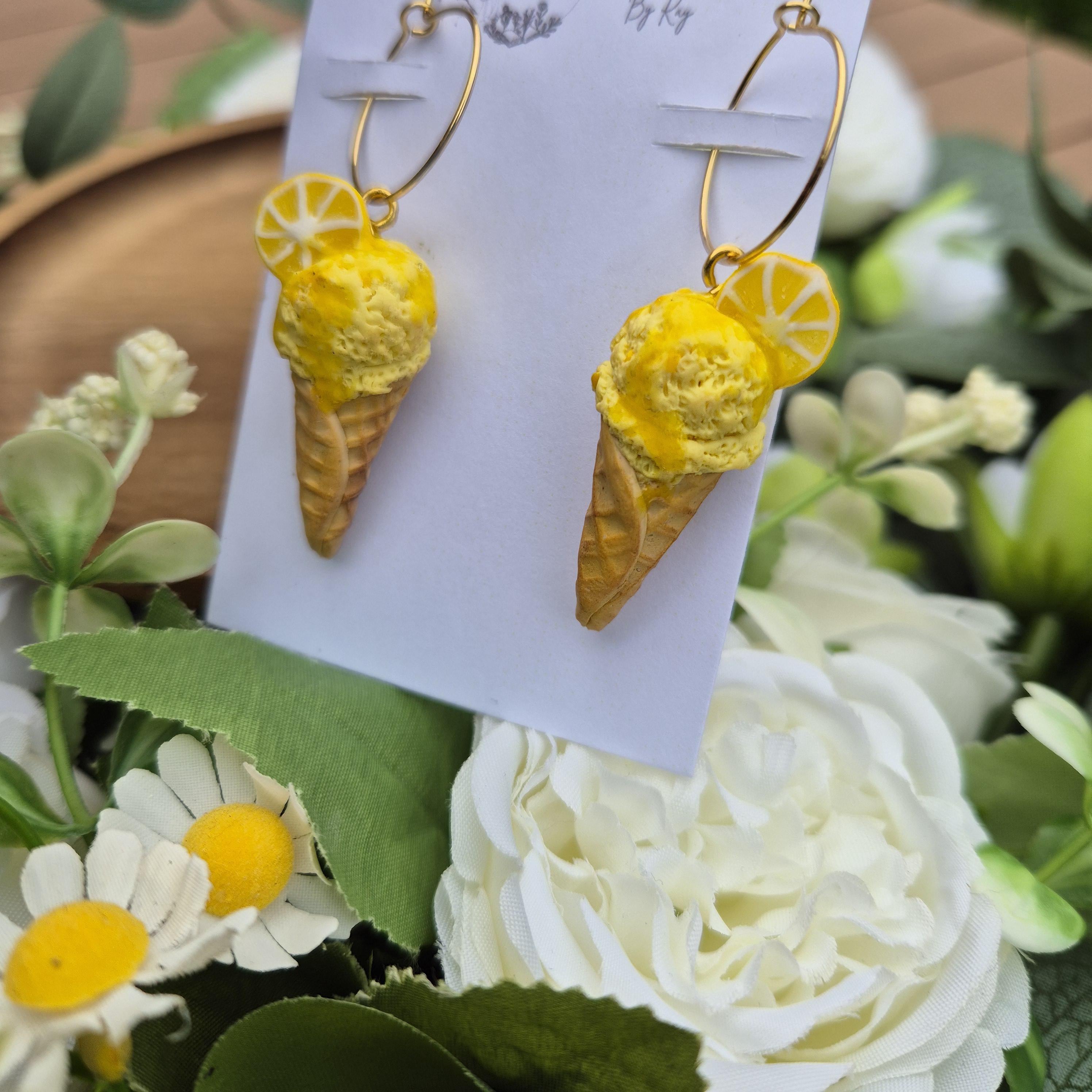 ice cream Dangle Earrings,  summer jewellery,  quirky earrings