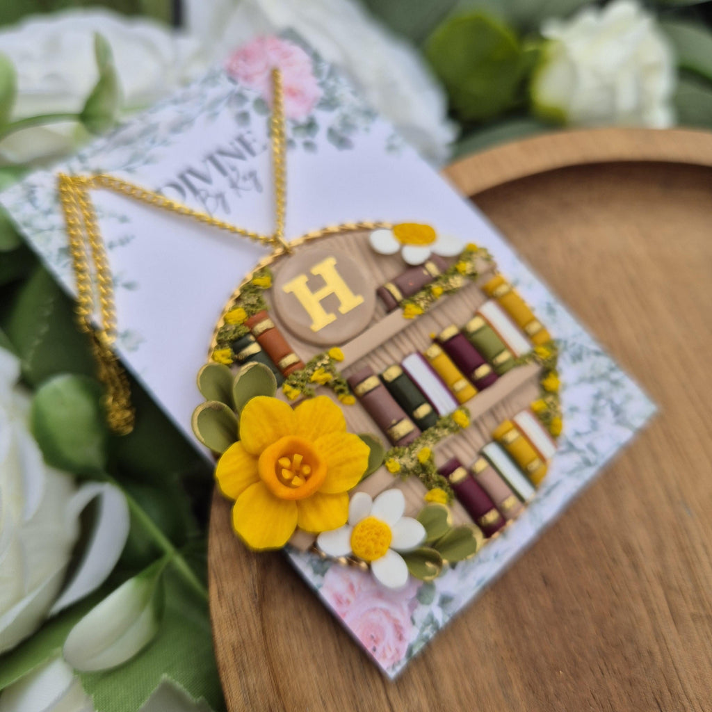 Spring personalised Bookcase necklace