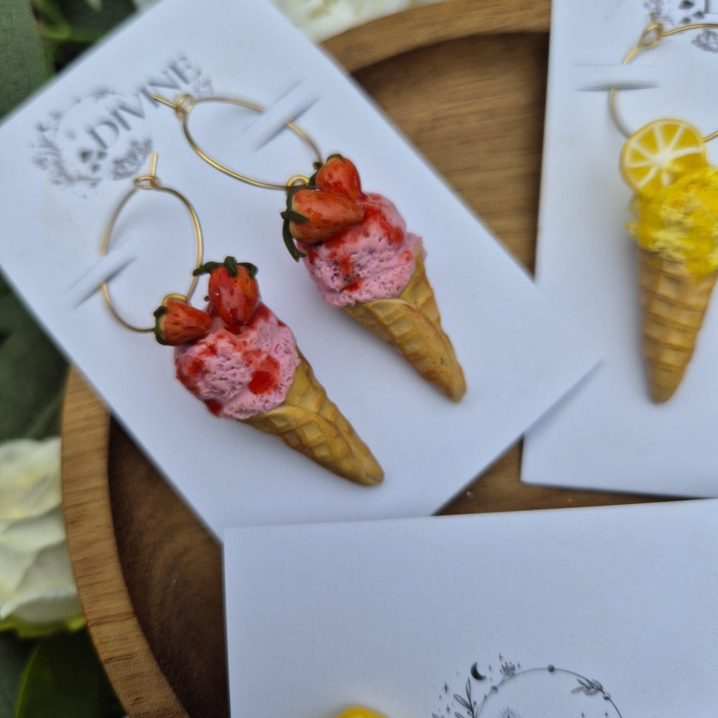 ice cream Dangle Earrings,  summer jewellery,  quirky earrings
