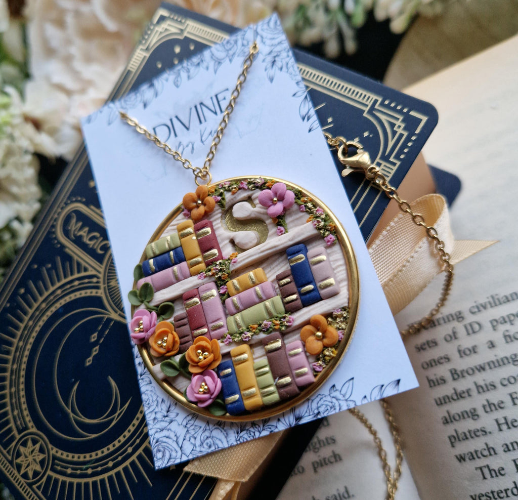 personalised Bookcase necklace