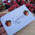 Christmas stud earrings, orange fruit earrings, minimalist earrings, festive earrings, secret santa gift, dainty studs
