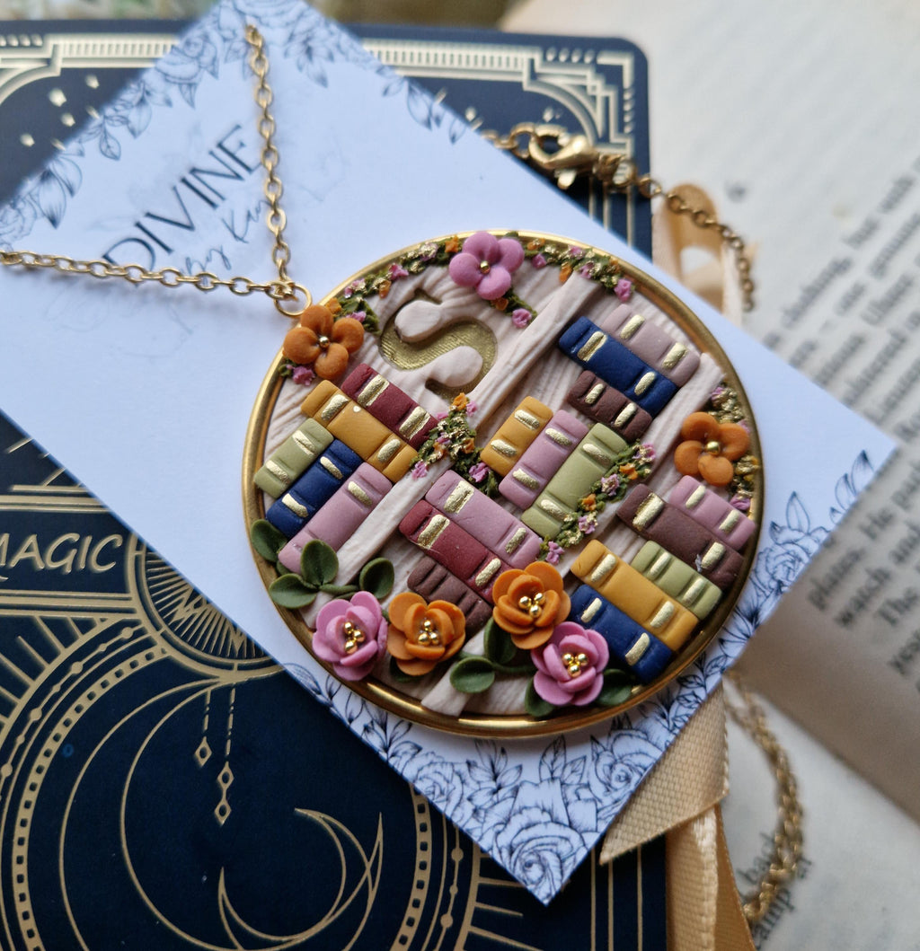 personalised Bookcase necklace