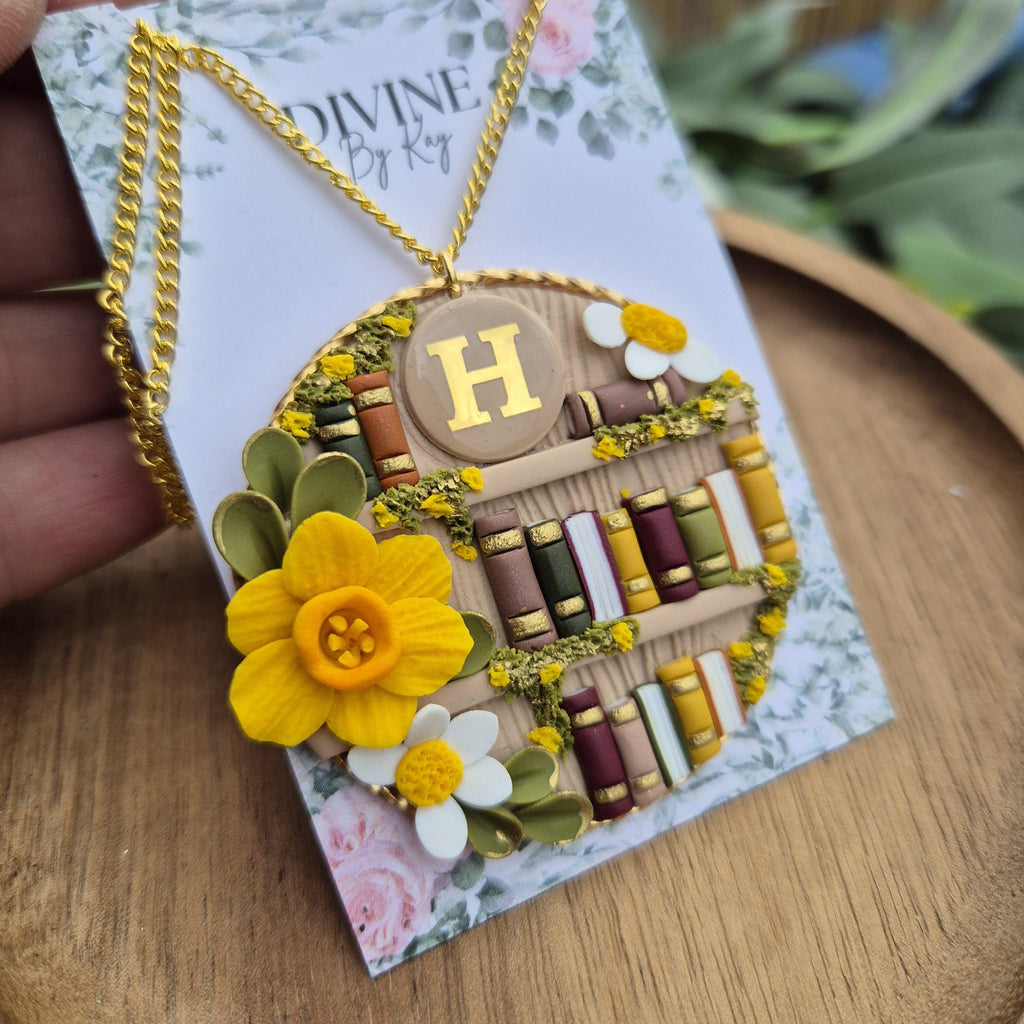 Spring personalised Bookcase necklace