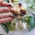 Handmade Highland Cow Earrings: Clay Sunflower Dangles