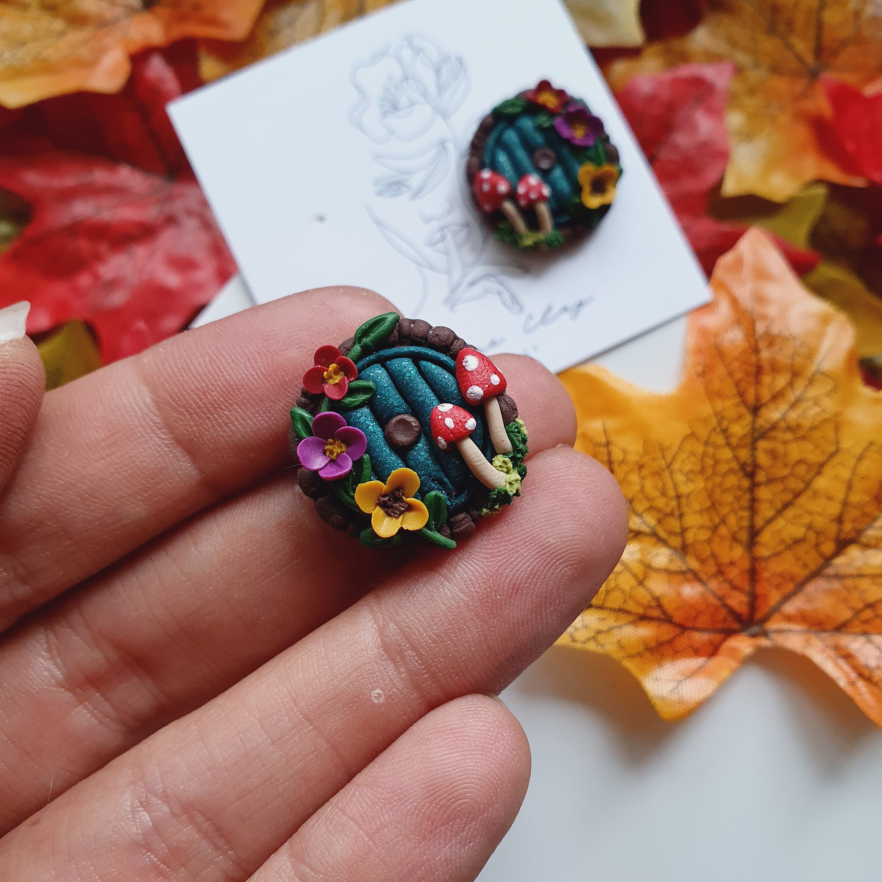 Fairy Door Clay Earrings: Cottagecore Whimsical Jewelry