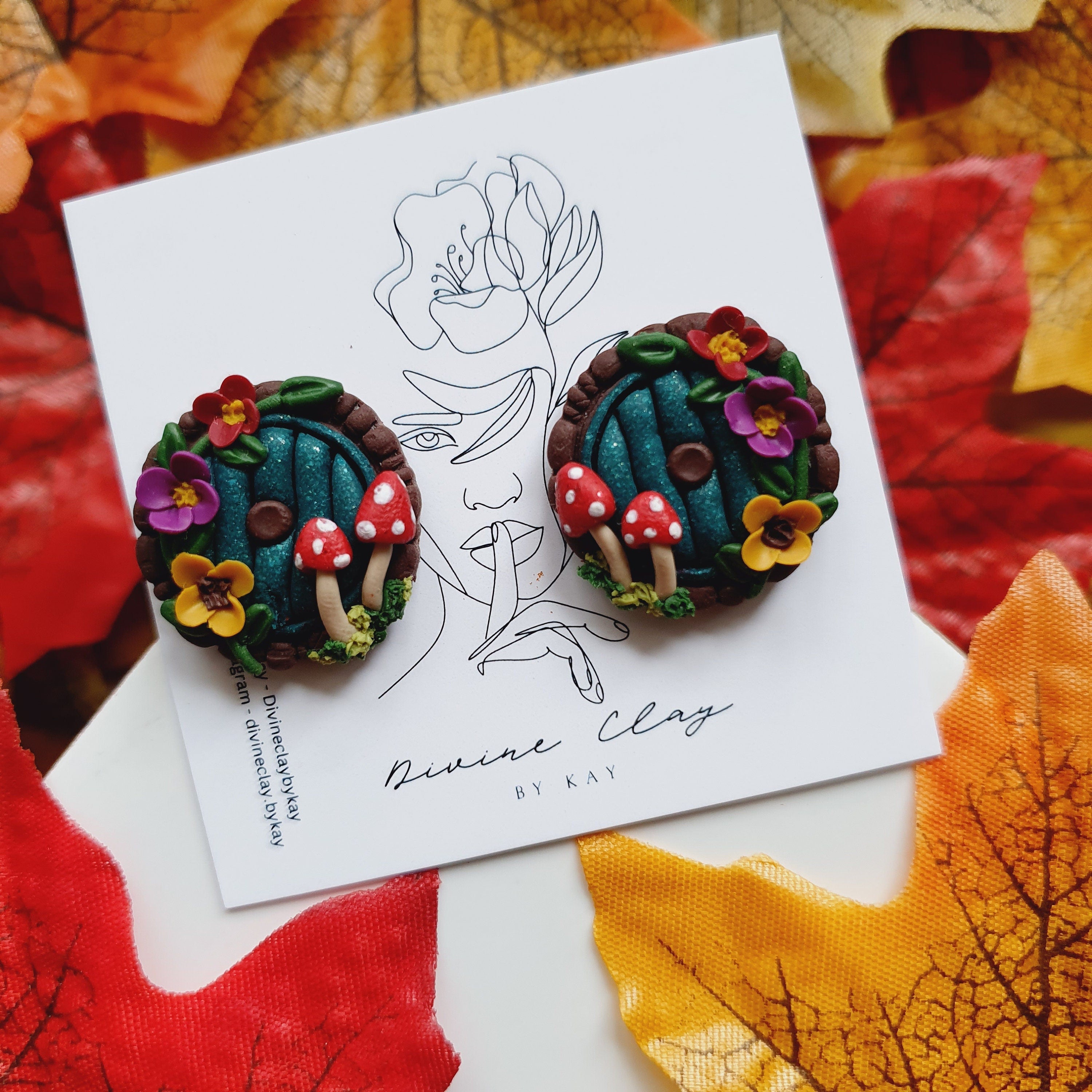 Fairy Door Clay Earrings: Cottagecore Whimsical Jewelry