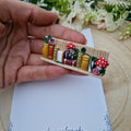 Clay Bookshelf Hair Clip: Mushroom Bookworm Accessory (6cm)